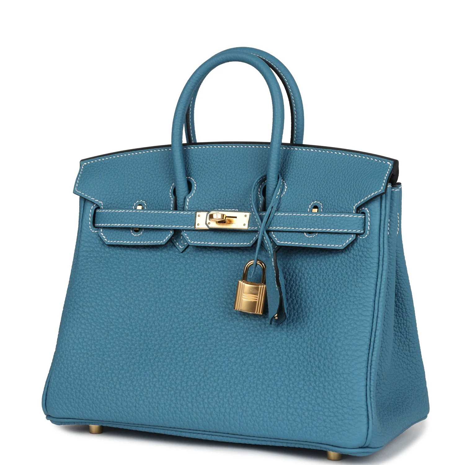 Replicate Hermes Birkin 25 Blue Jean Togo Gold Hardware(1:1 replica)