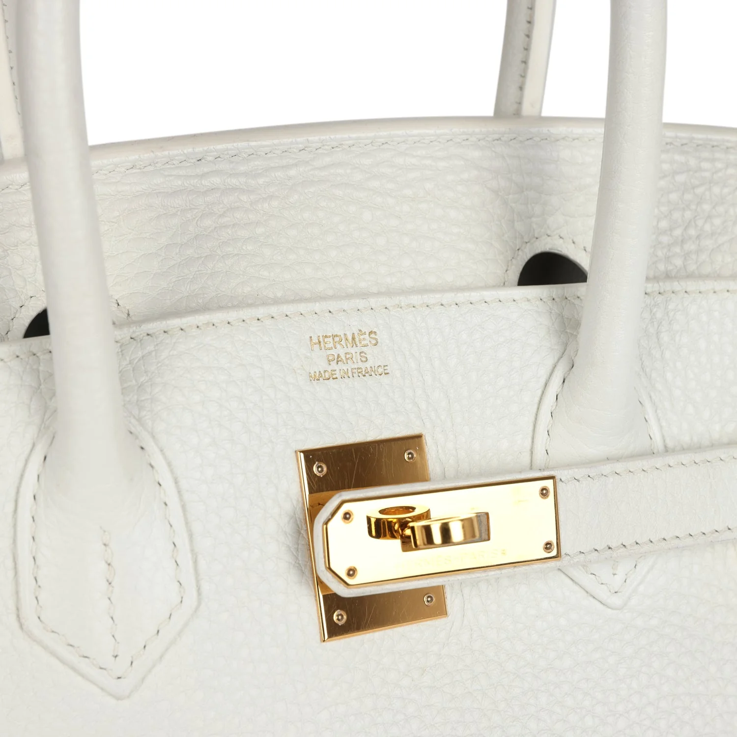 Replicate Hermes Birkin 30 White Clemence Gold Hardware(1:1 replica)