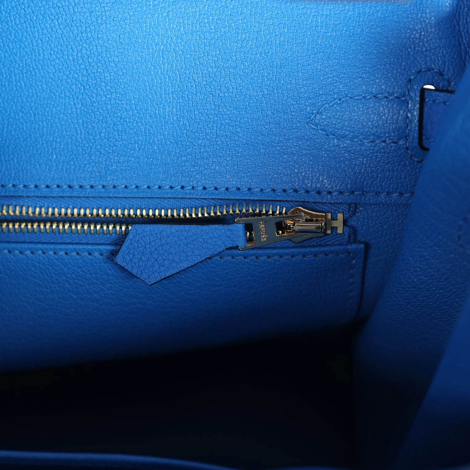 Replicate Hermes Birkin 25 Bleu Hydra Togo Gold Hardware(1:1 replica)