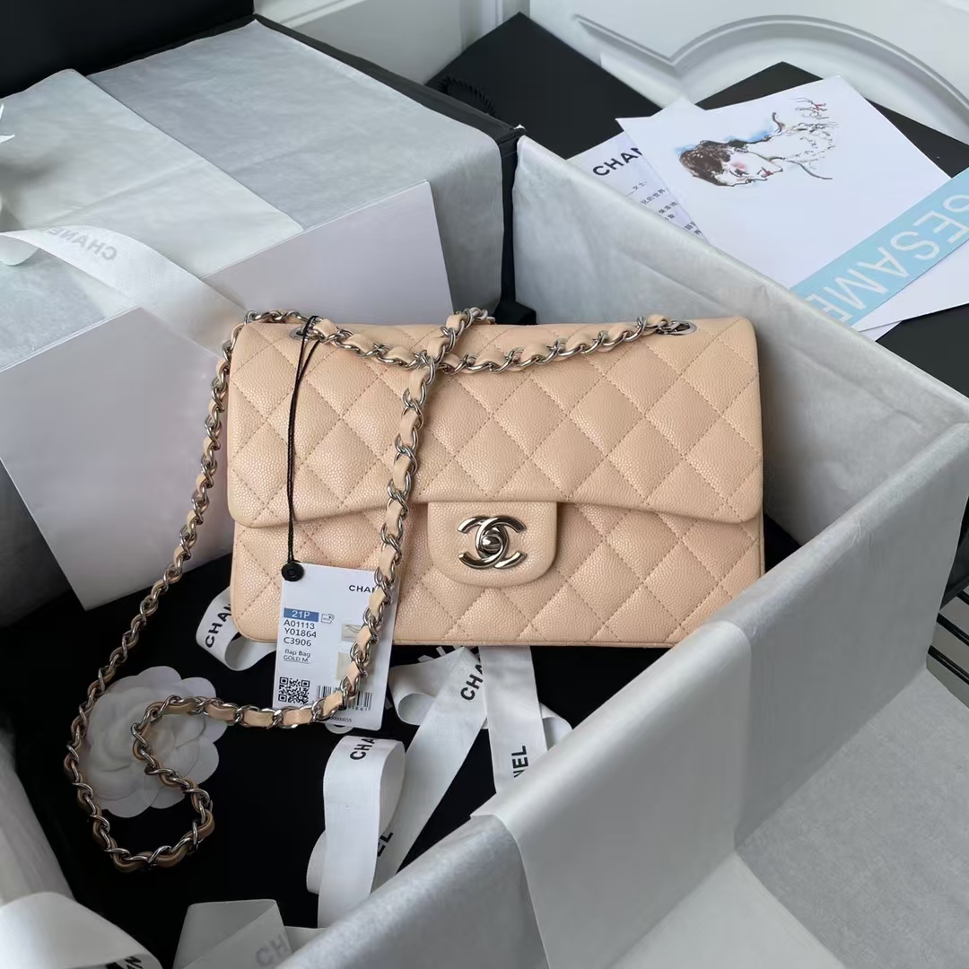 Replicate Chanel Small Classic Handbag Caviar Silver Hardware(1:1 replica)