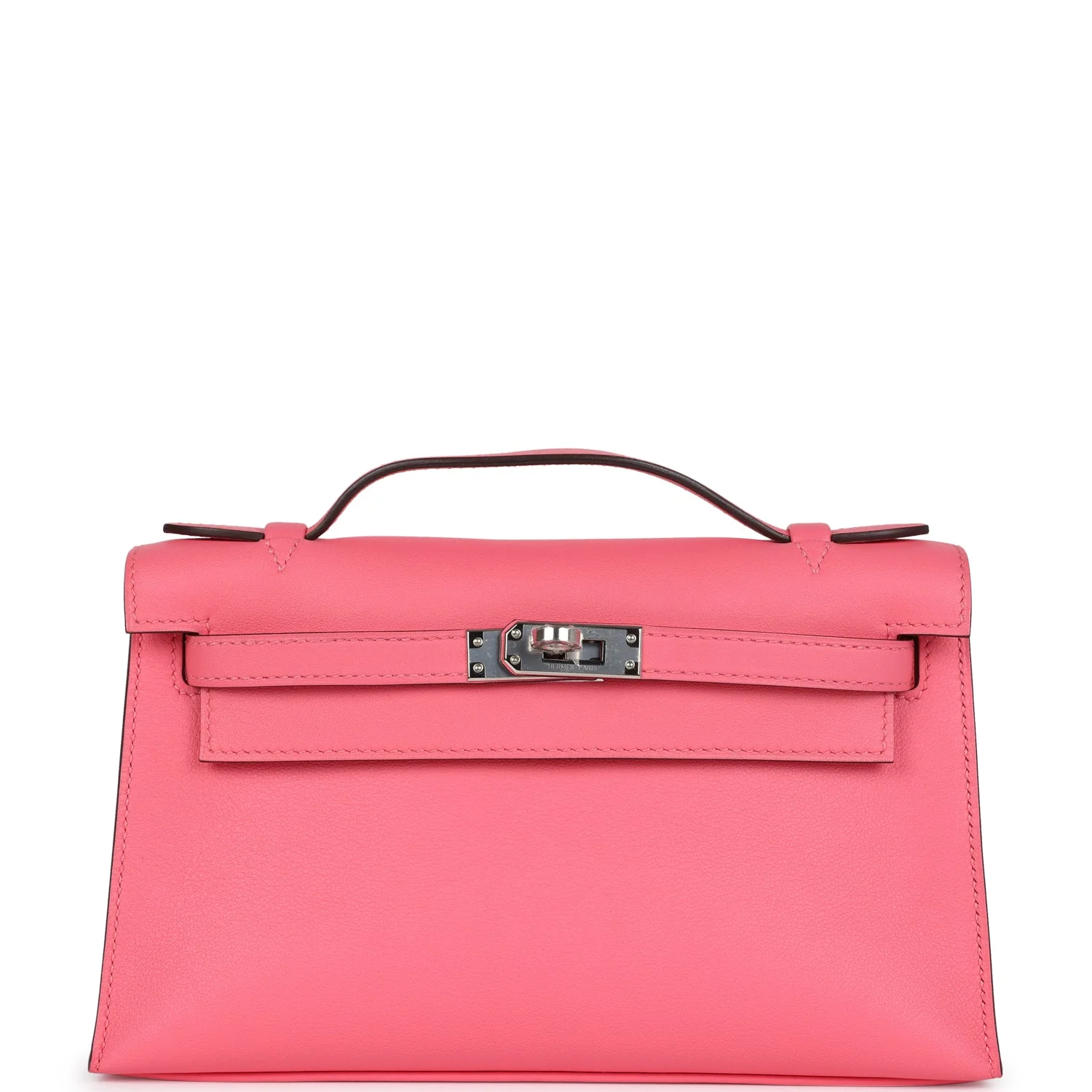 Replicate Hermes Kelly Pochette Rose Azalee Swift Palladium Hardware(1:1 replica)