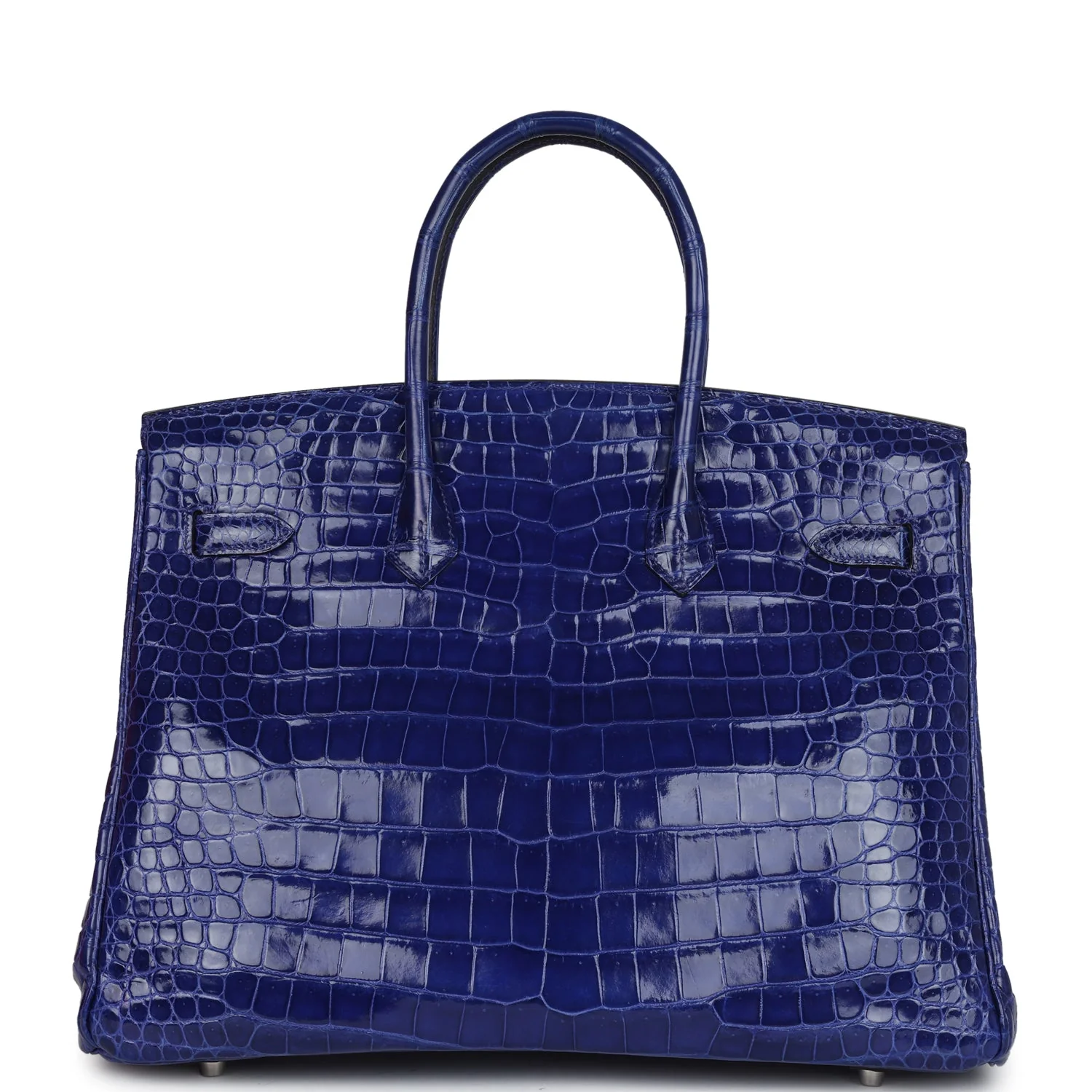 Replicate Hermes Birkin 35 Bleu Electric Shiny Porosus Crocodile Palladium Hardware(1:1 replica)