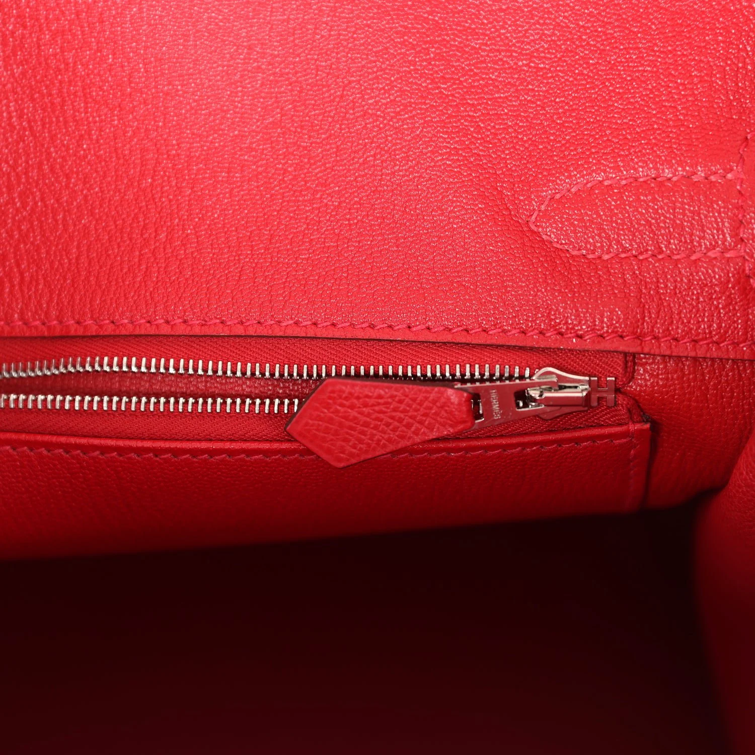 Replicate Hermes Birkin 30 Rouge Casaque Epsom Palladium Hardware(1:1 replica)