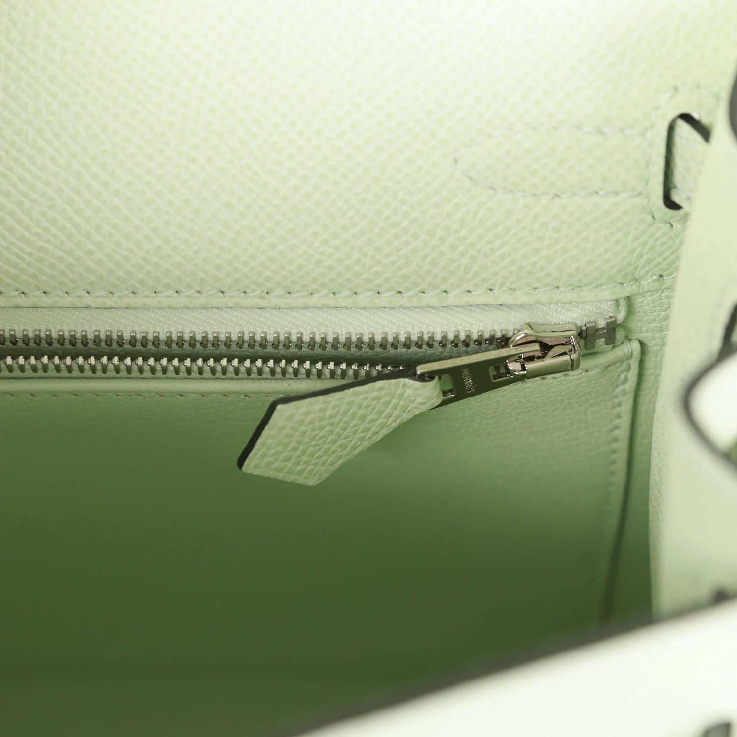 Replicate Hermes Kelly Sellier 25 Vert Fizz Epsom Palladium Hardware(1:1 replica)
