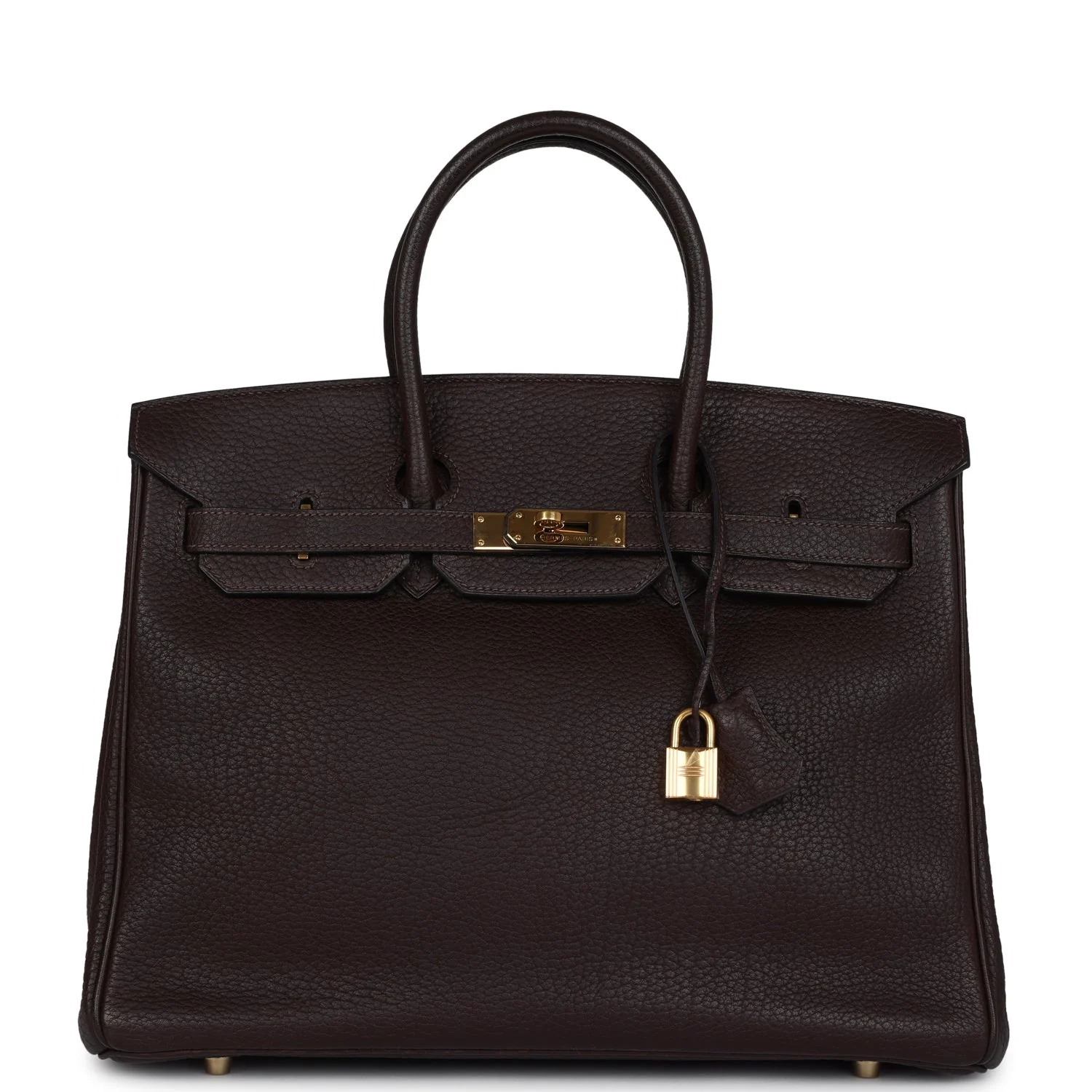Replicate Hermes Birkin 35 Chocolat Fjord Gold Hardware(1:1 replica)
