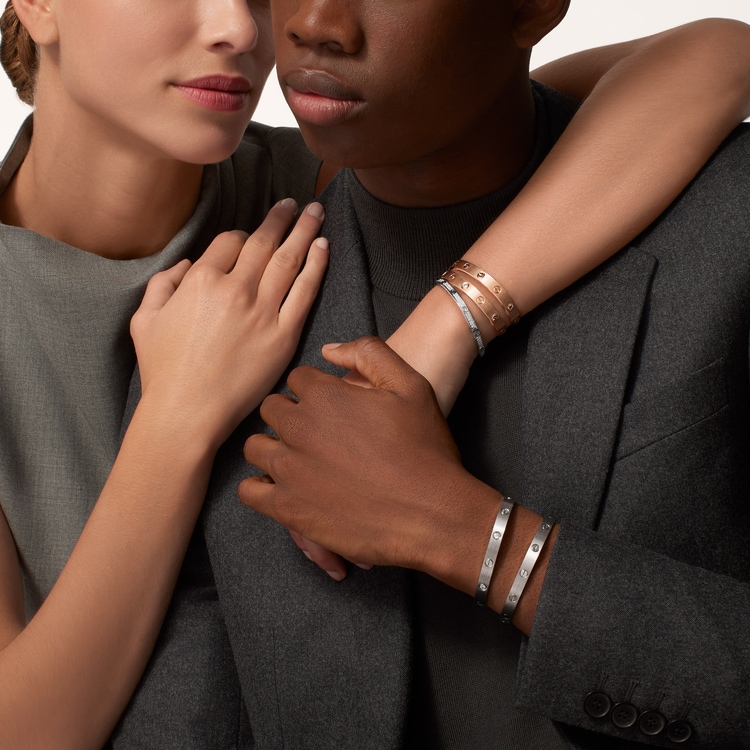 Replicate LOVE bracelet, small model, paved(1:1 replica)