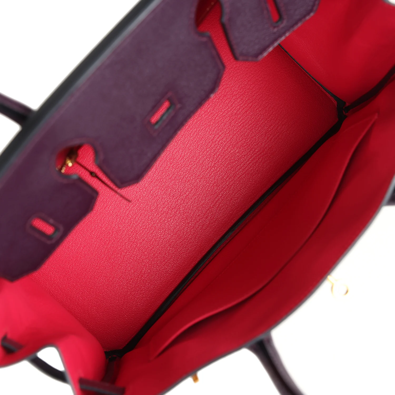 Replicate Hermes Special Order (HSS) Birkin 30 Raisin Verso Chevre Brushed Gold Hardware(1:1 replica)