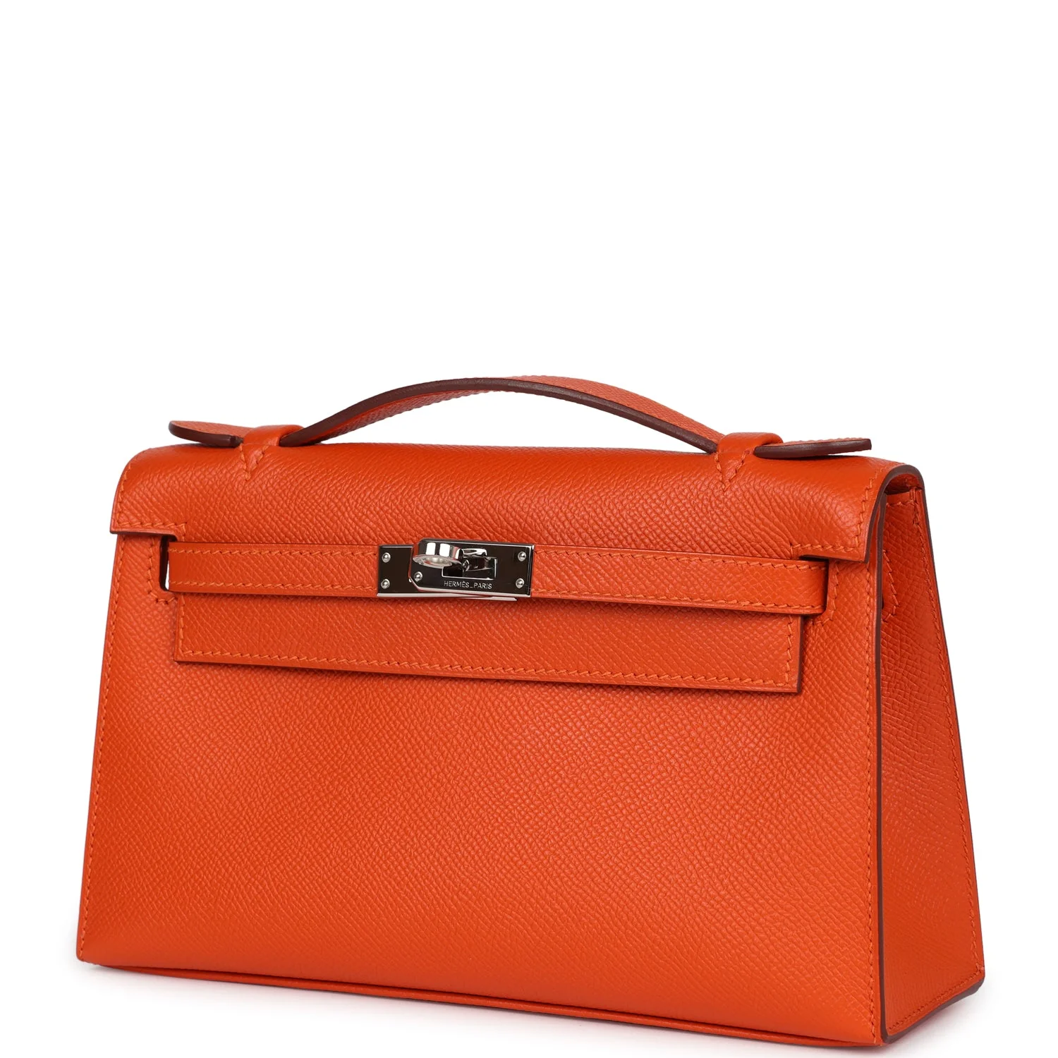 Replicate Hermes Kelly Pochette Feu Epsom Palladium Hardware(1:1 replica)