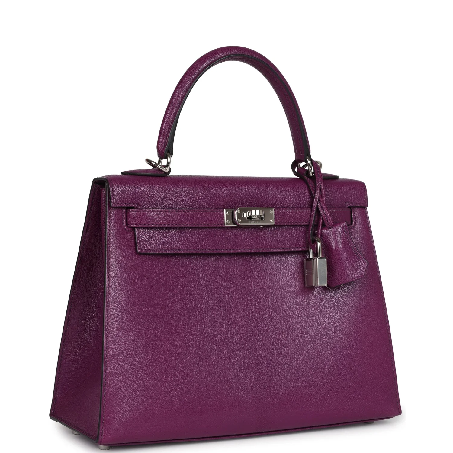 Replicate Hermes Kelly Sellier 25 Anemone Chevre Mysore Palladium Hardware(1:1 replica)
