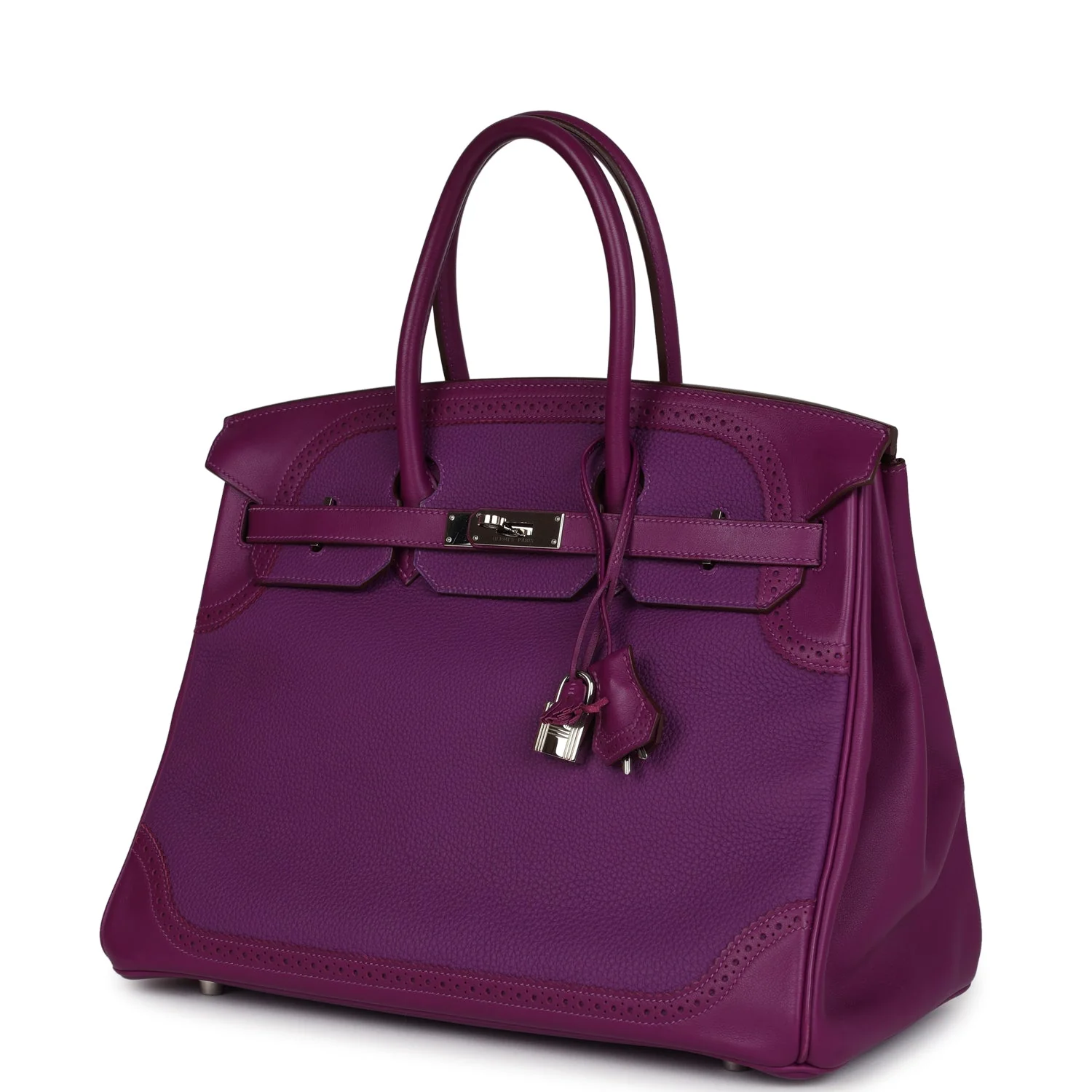 Replicate Hermes Birkin 35 Ghillies Anemone Togo and Swift Palladium Hardware(1:1 replica)