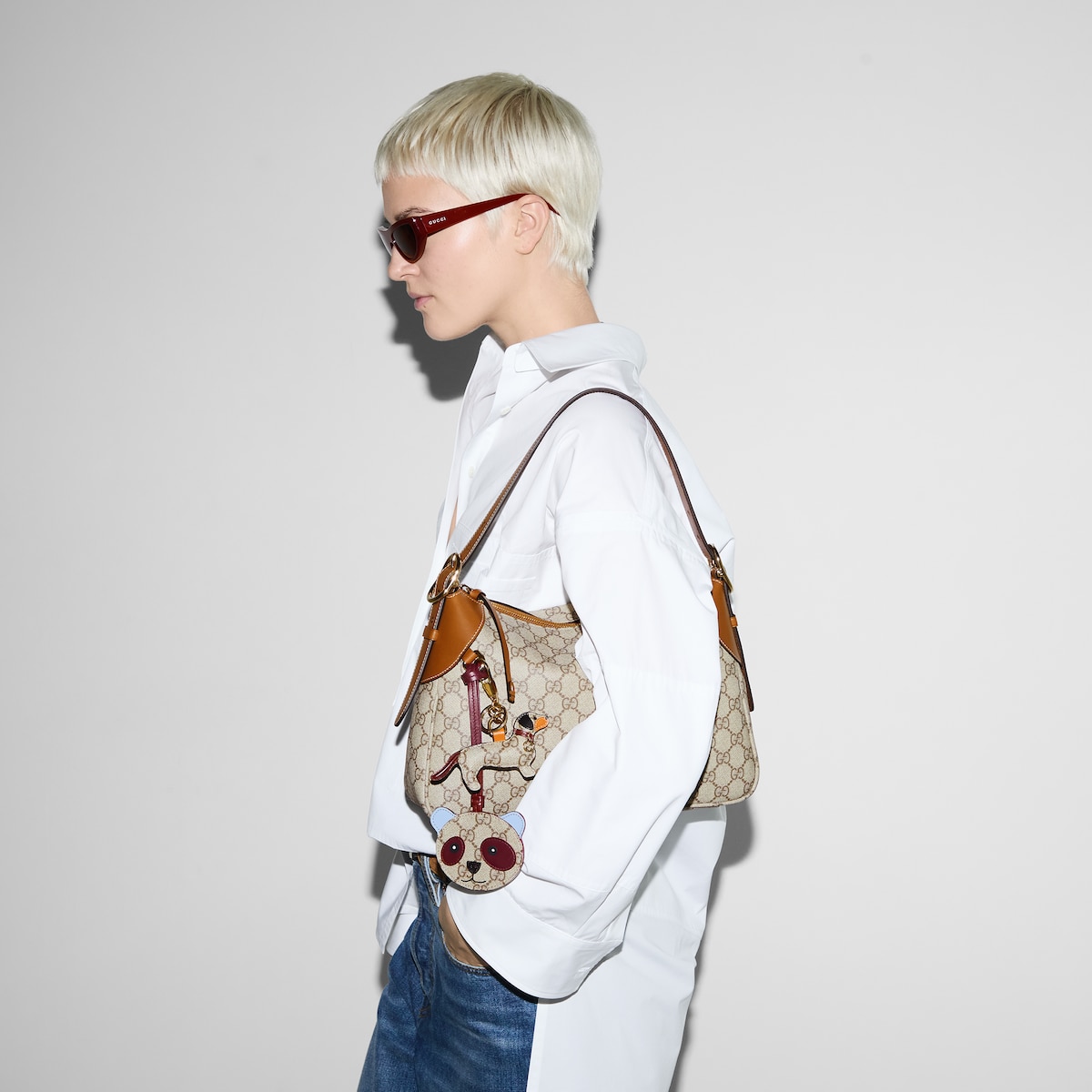 Replicate GG Emblem Medium Shoulder Bag(1:1 replica)