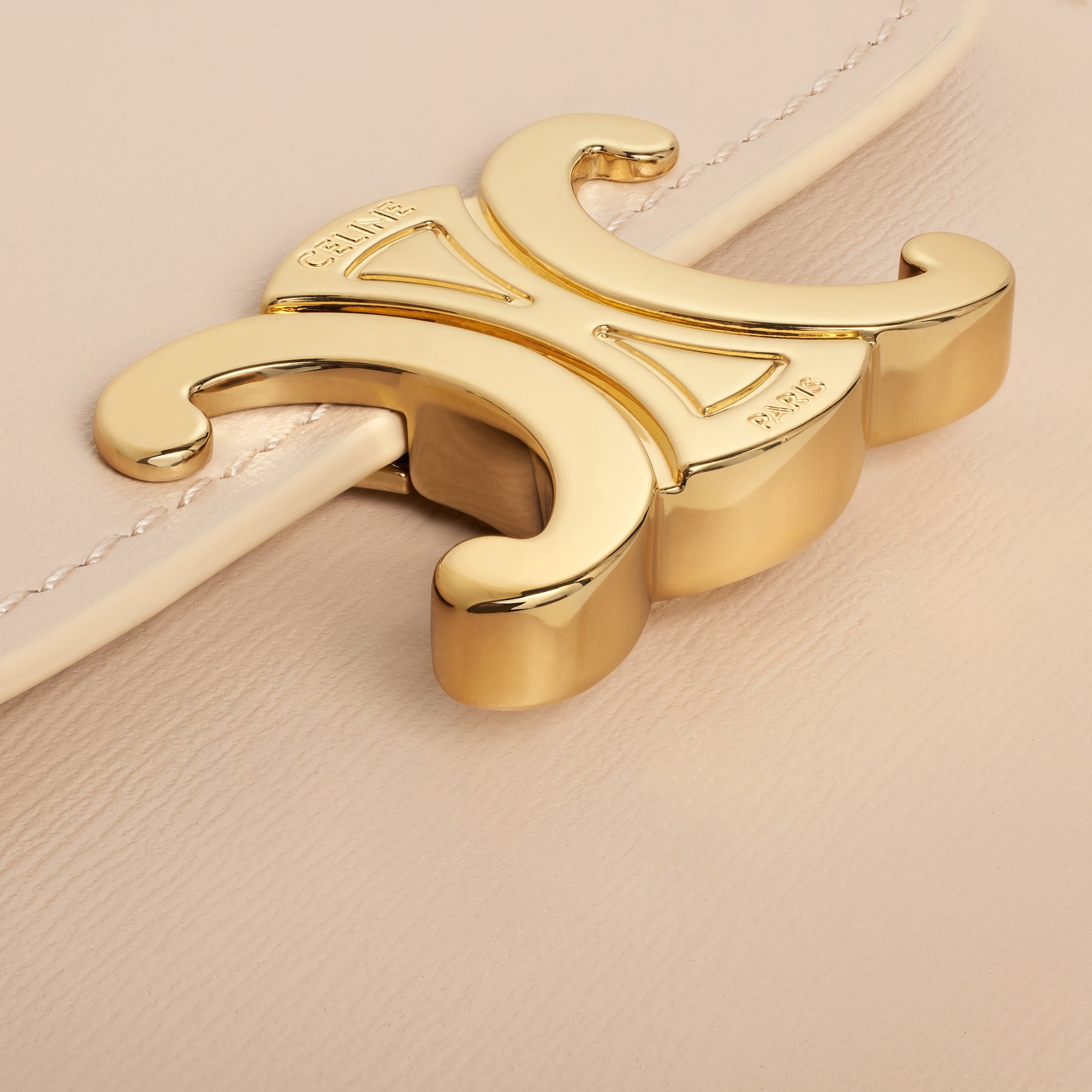 Replicate SMALL FLAP WALLER TRIOMPHE IN SHINY CALFSKIN NUDE(1:1 replica)