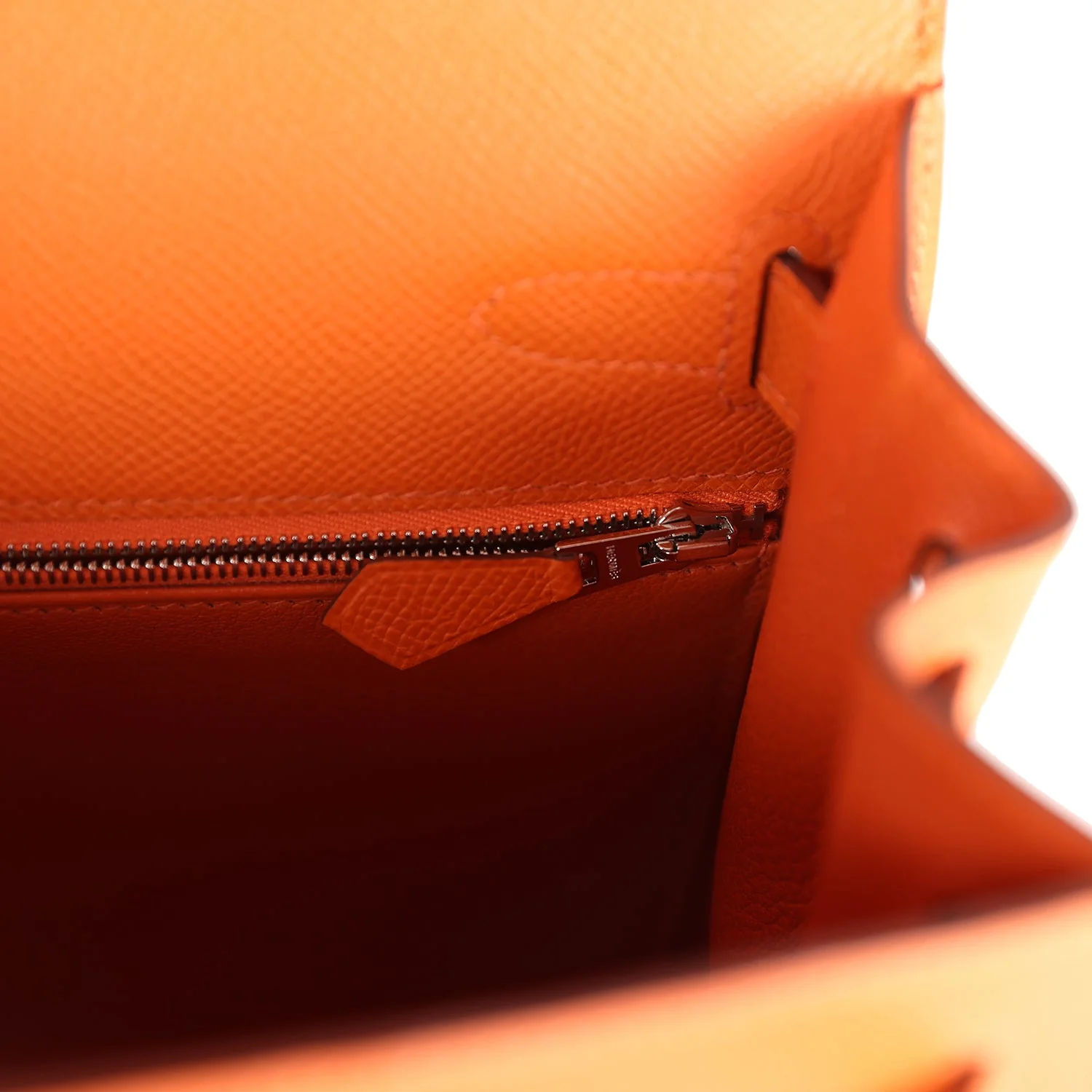 Replicate Hermes Kelly Sellier 28 Orange Epsom Palladium Hardware(1:1 replica)