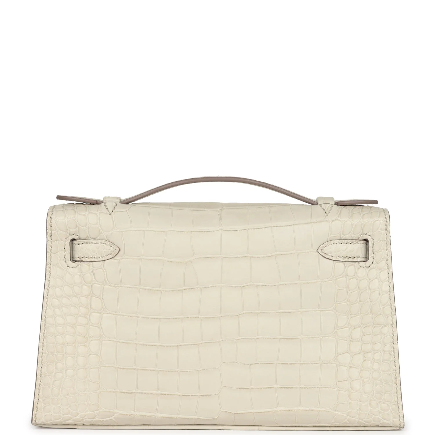 Replicate Hermes Kelly Pochette Beton Matte Alligator Gold Hardware(1:1 replica)