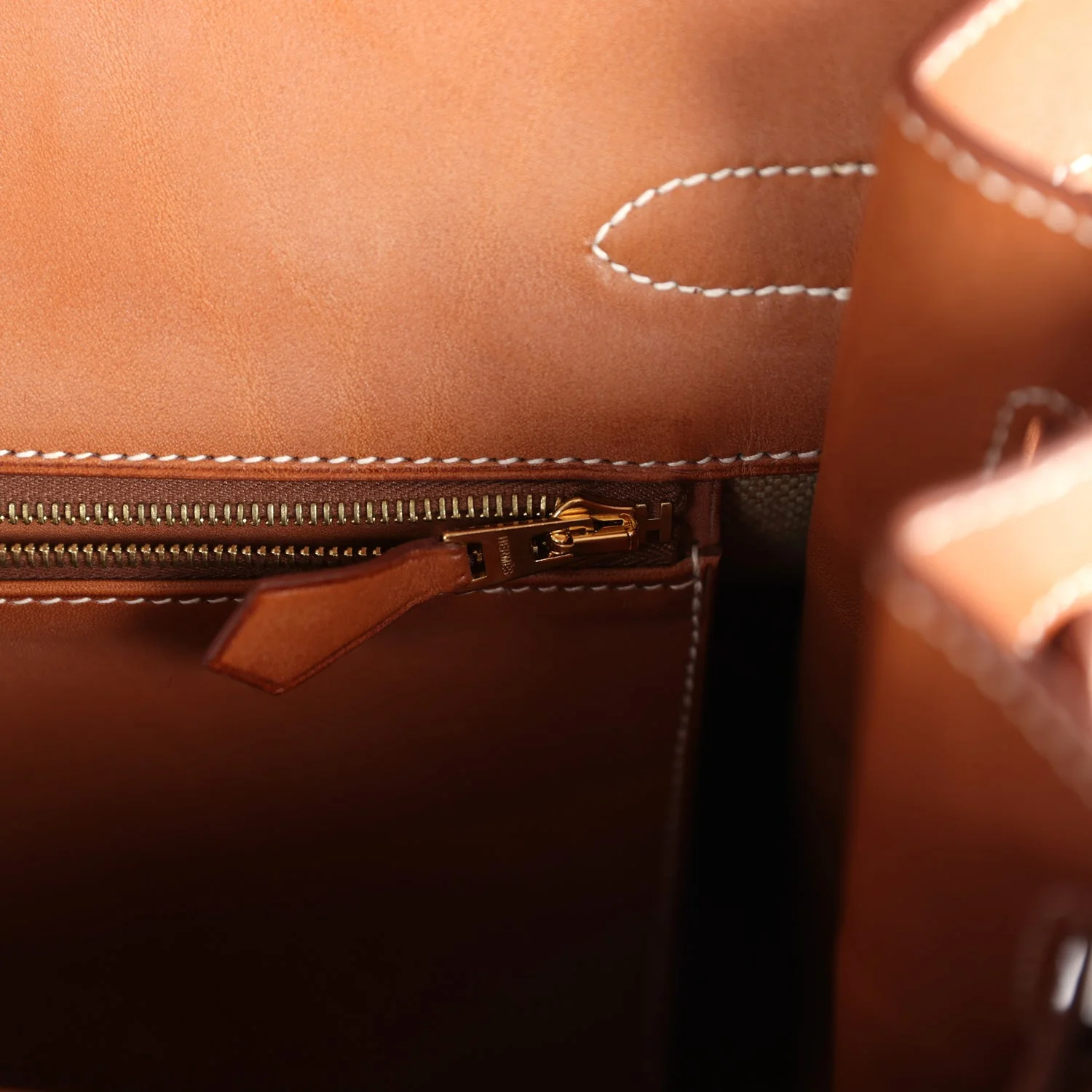 Replicate Hermes Birkin 35 Flag Ficelle and Paprika Toile H and Fauve Barenia Permabrass Hardware(1:1 replica)