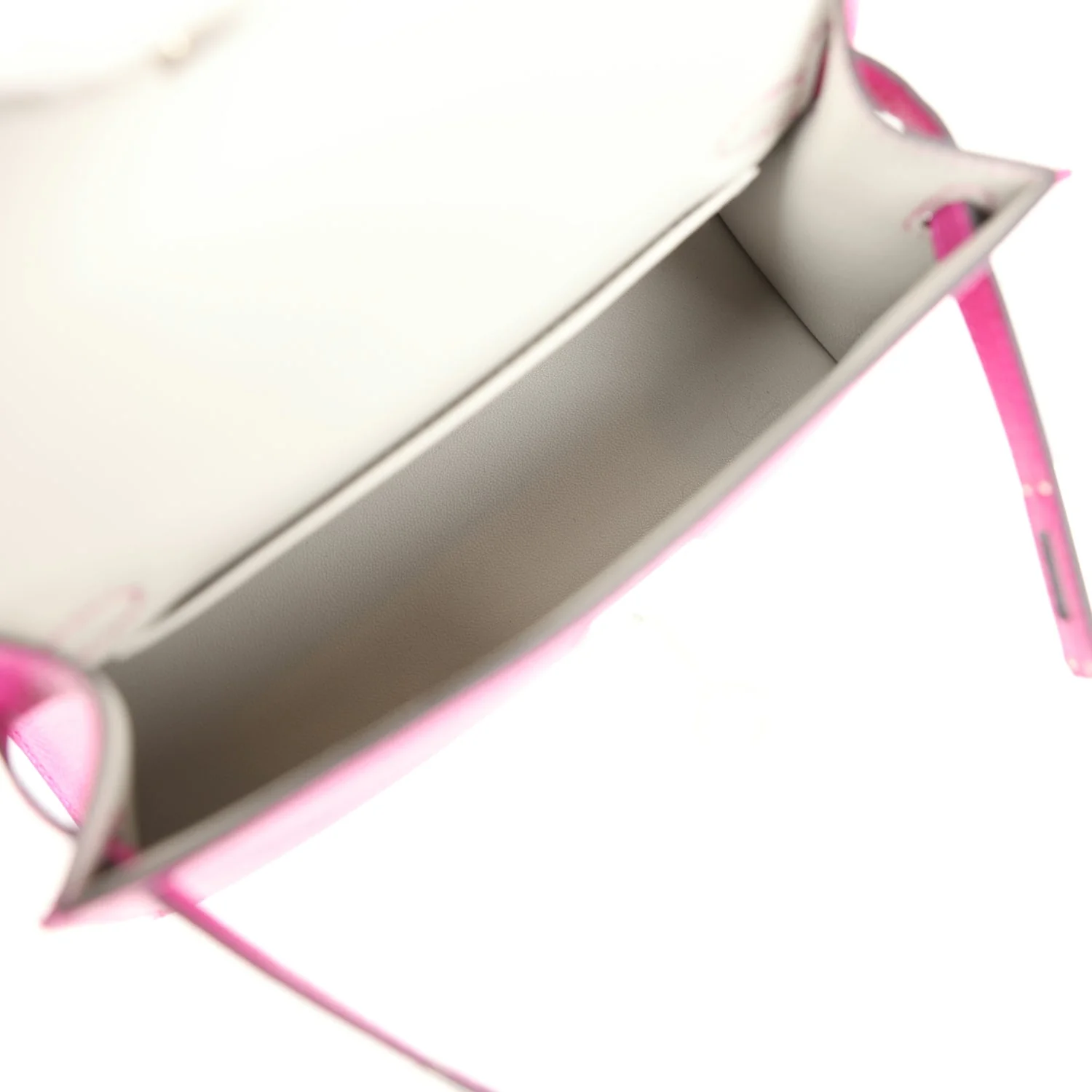 Replicate Hermes Special Order (HSS) Kelly Sellier 20 Rose Pourpre Verso Epsom Palladium Hardware(1:1 replica)