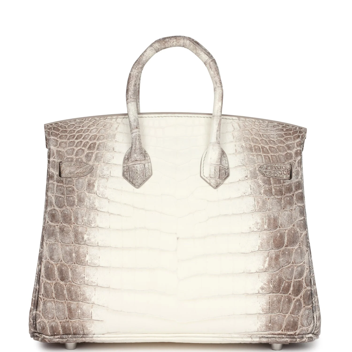 Replicate Hermes Birkin 25 Himalaya Niloticus Crocodile Diamond Encrusted Palladium Hardware(1:1 replica)