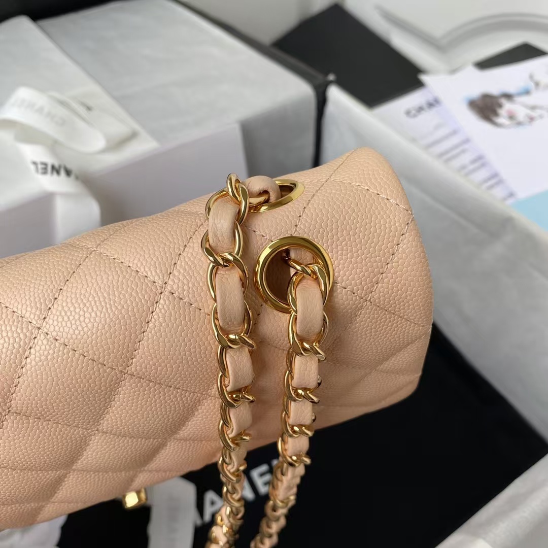 Replicate Chanel Small Classic Handbag Caviar Gold Hardware(1:1 replica)