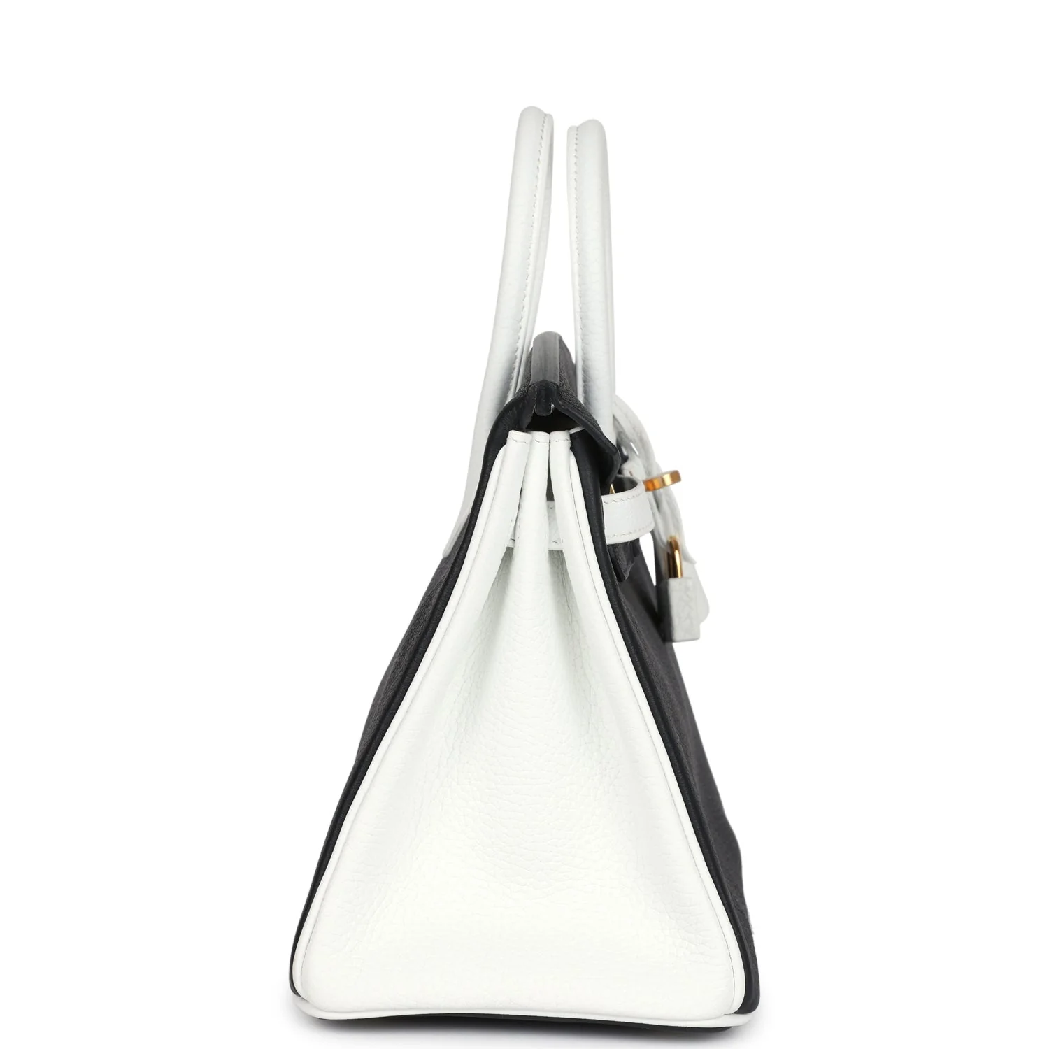 Replicate Hermes Special Order (HSS) Birkin 25 Black and White Clemence Gold Hardware(1:1 replica)