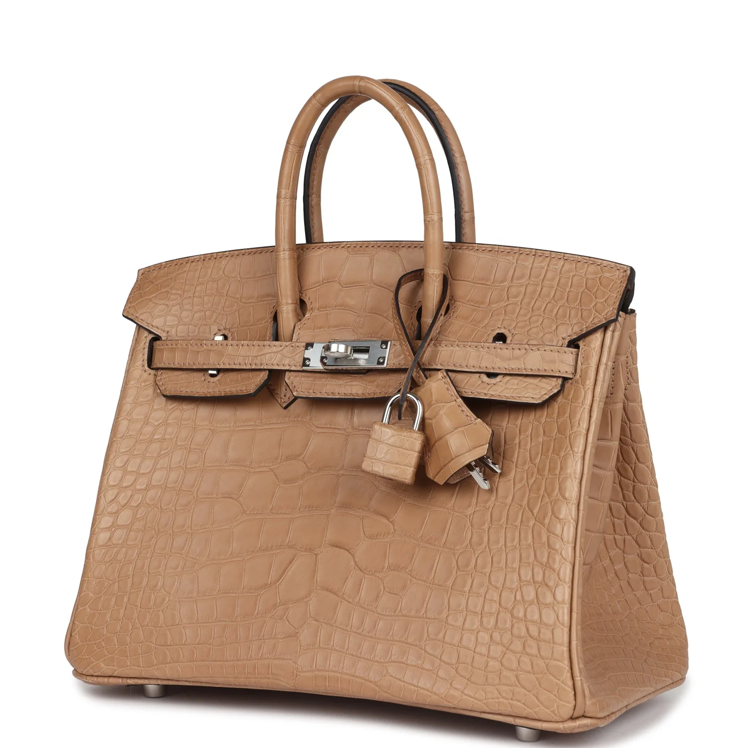 Replicate Hermes Birkin 25 Chai Matte Alligator Palladium Hardware(1:1 replica)