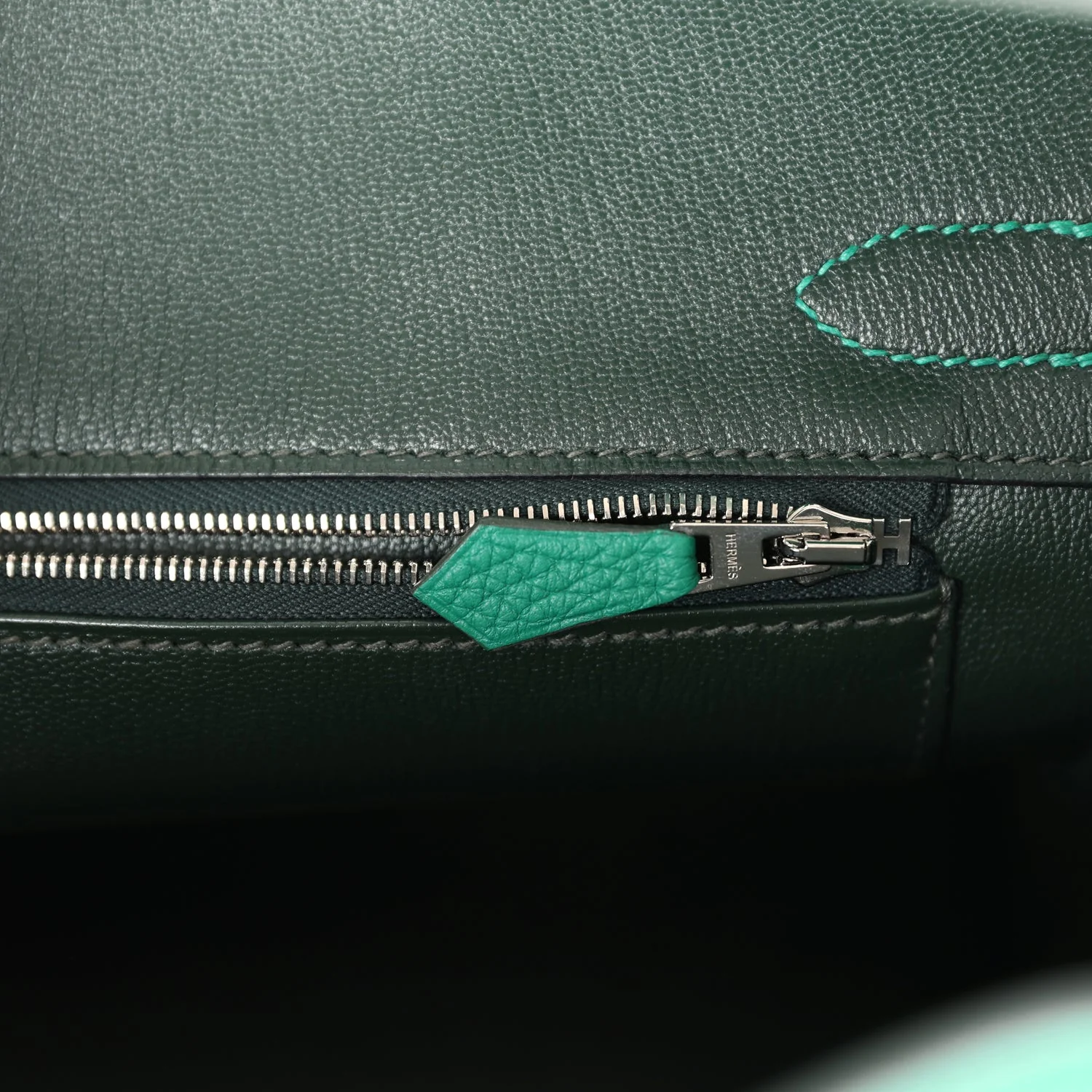 Replicate Hermes Birkin 30 Vert Vertigo Verso Clemence Palladium Hardware(1:1 replica)