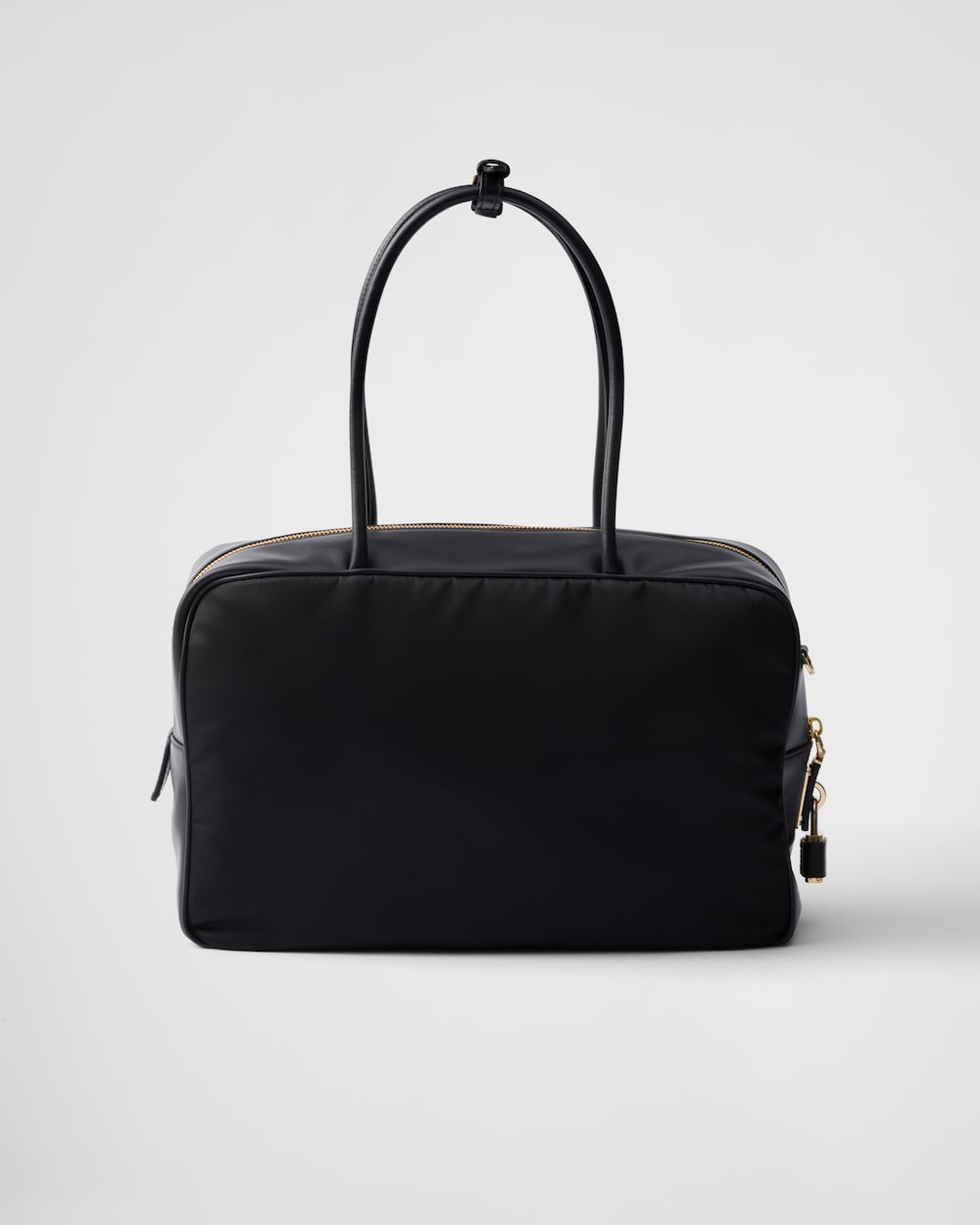 Replicate Large Re-Nylon and Leather Top-Handle Bag With Padlock(1:1 replica)