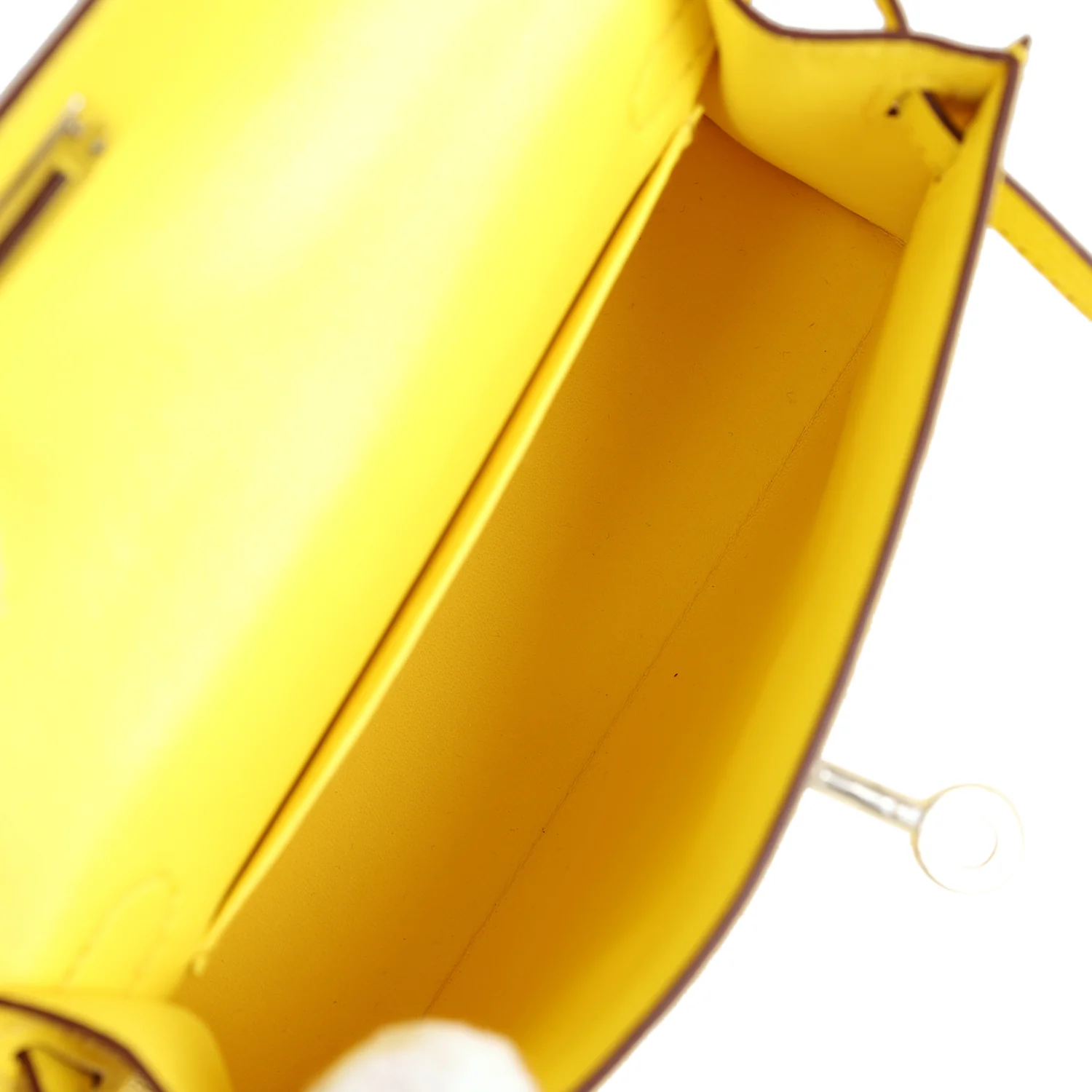 Replicate Hermes Kelly Sellier 20 Jaune Citron Chevre Palladium Hardware(1:1 replica)