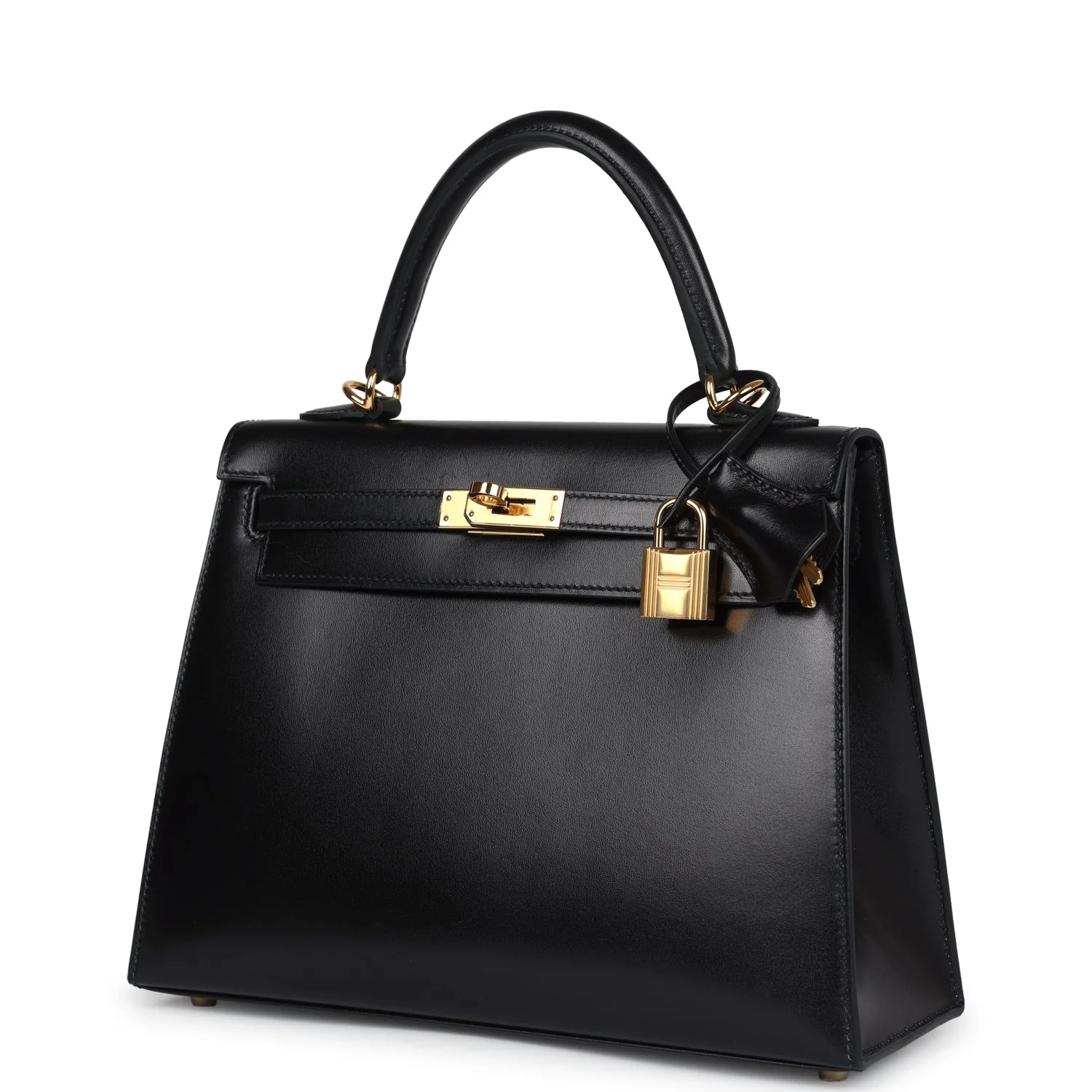 Replicate Hermes Kelly Sellier 25 Black Box Gold Hardware(1:1 replica)