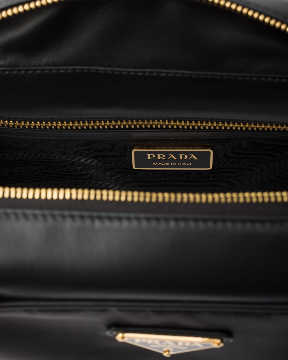 Replicate Re-Nylon and Leather Medium Top-Handle Bag With Padlock(1:1 replica)