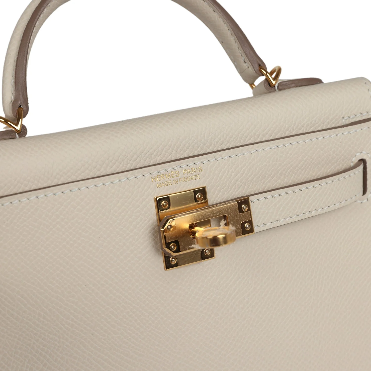 Replicate Hermes Kelly Sellier 20 Craie Epsom Gold Hardware(1:1 replica)