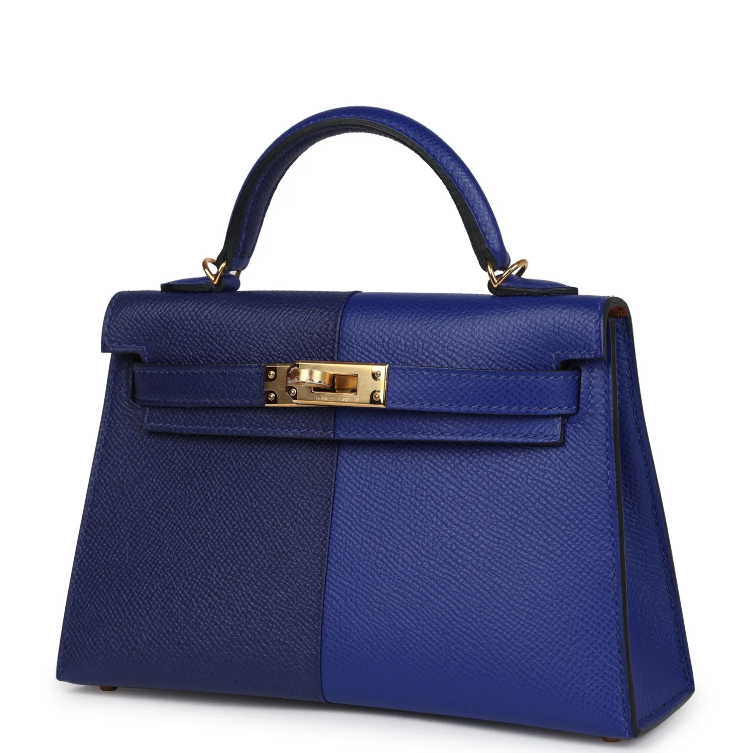 Replicate Hermes Casaque Kelly Sellier 20 Bleu Electric and Bleu Encre Epsom Gold Hardware(1:1 replica)