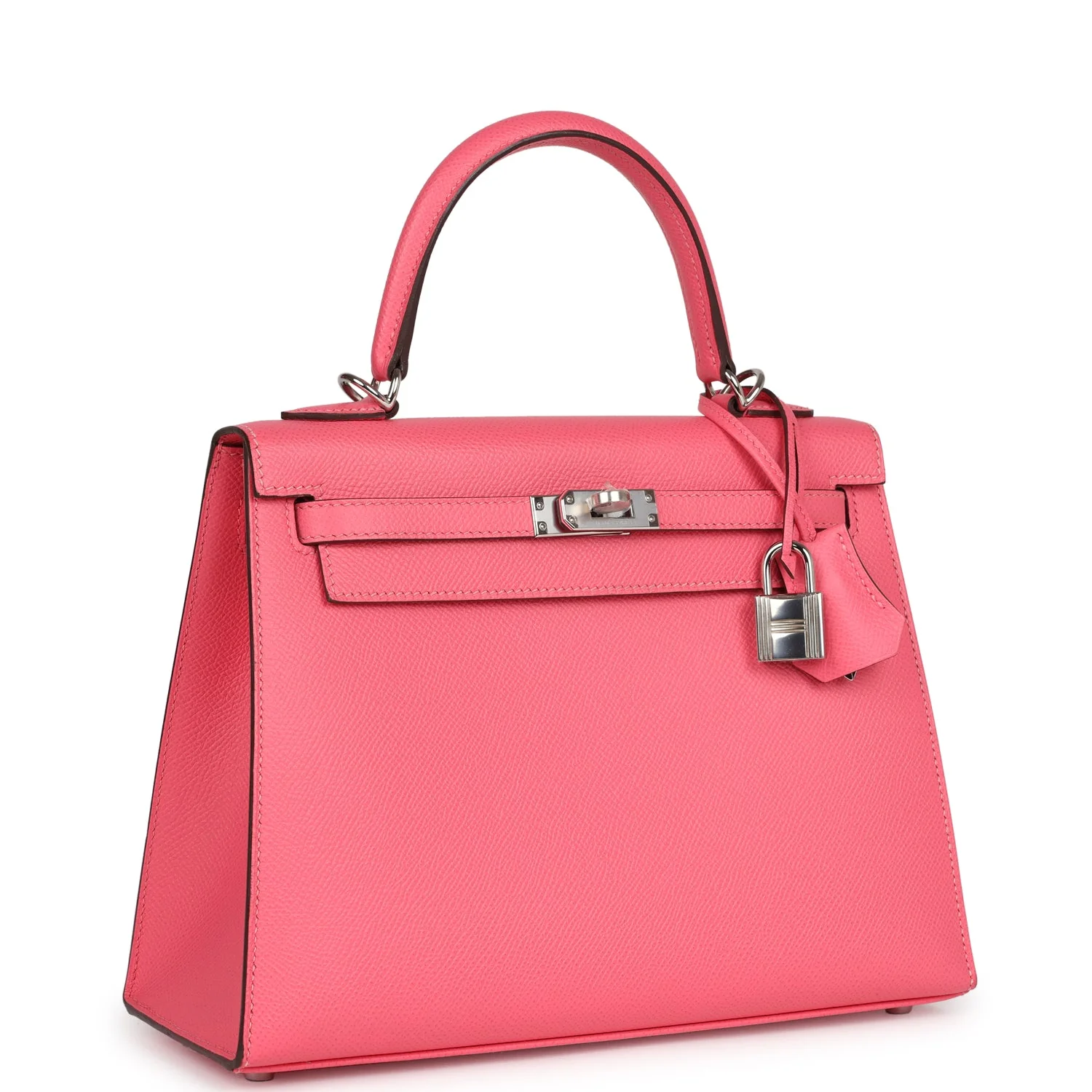 Replicate Hermes Kelly Sellier 25 Rose Azalee Epsom Palladium Hardware(1:1 replica)