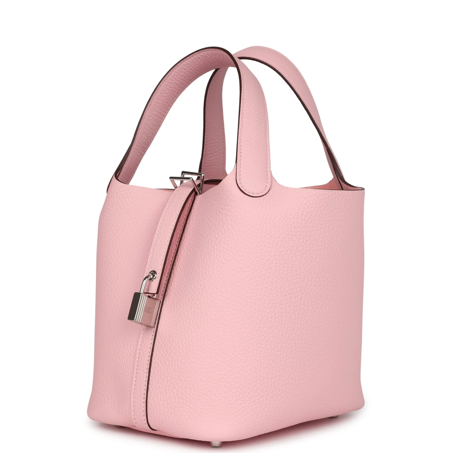 Replicate Hermes Picotin Lock 18 Rose Sakura Clemence Palladium Hardware(1:1 replica)