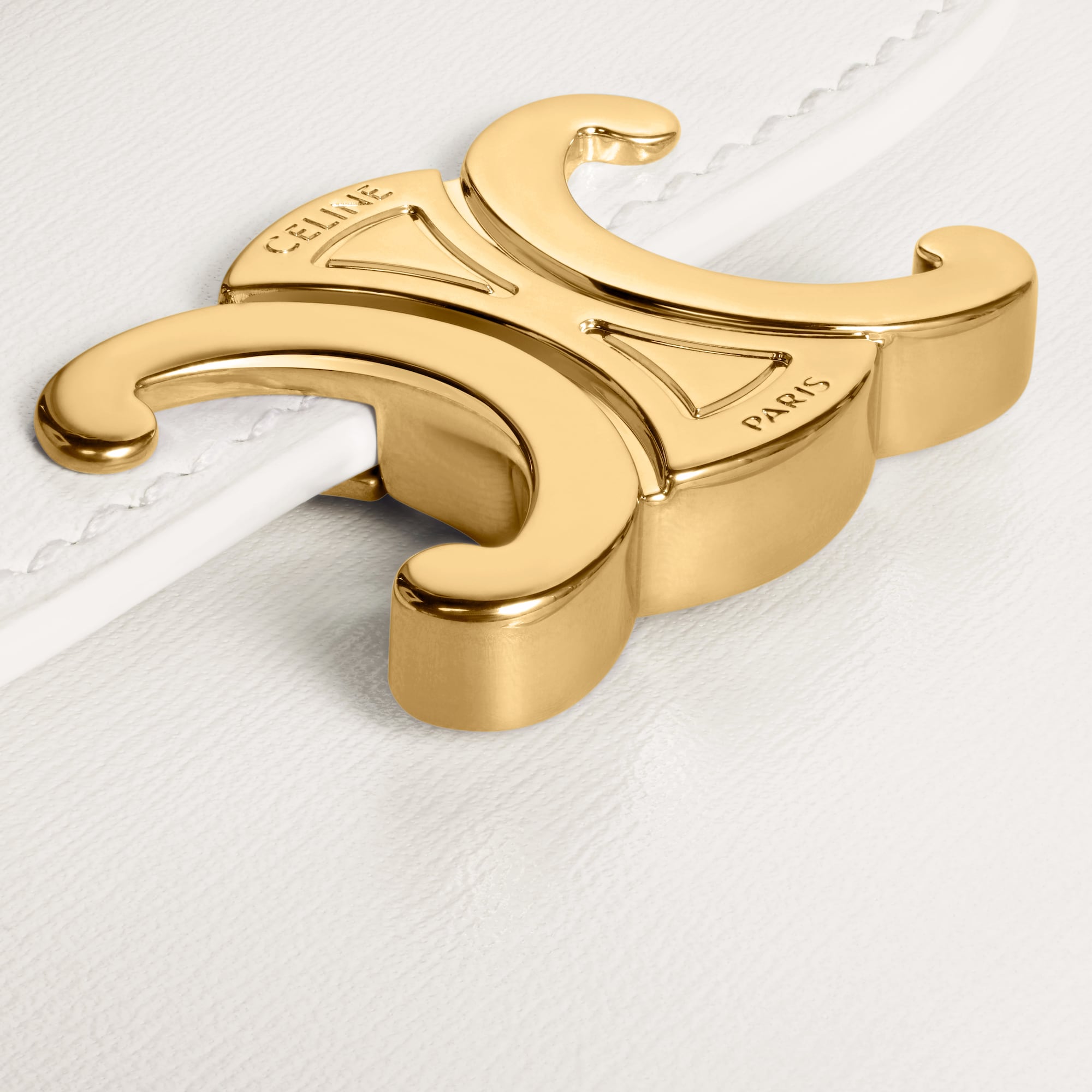 Replicate SMALL FLAP WALLER TRIOMPHE IN SHINY CALFSKIN WHITE(1:1 replica)