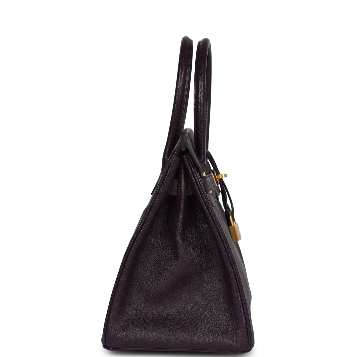 Replicate Hermes Special Order (HSS) Birkin 30 Raisin Verso Chevre Brushed Gold Hardware(1:1 replica)