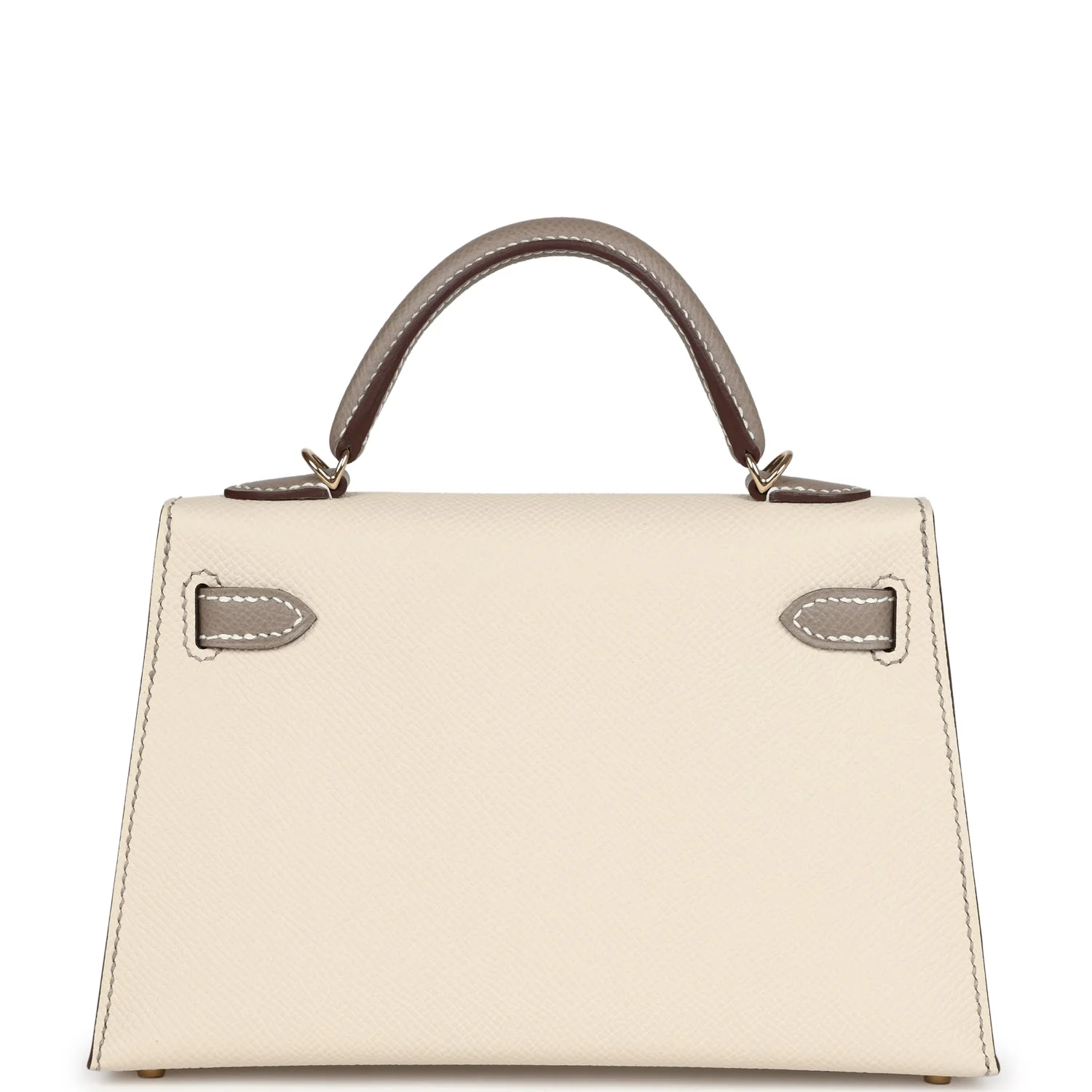 Replicate Hermes Special Order (HSS) Kelly Sellier 20 Craie and Gris Asphalte Epsom Permabrass Hardware(1:1 replica)