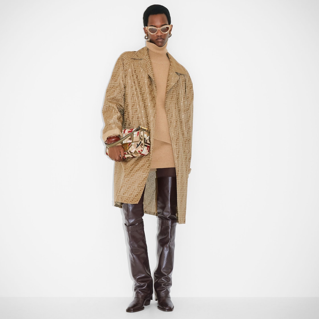 Replicate Baguette Canvas Bag With Multicolor FF Embroidery(1:1 replica)