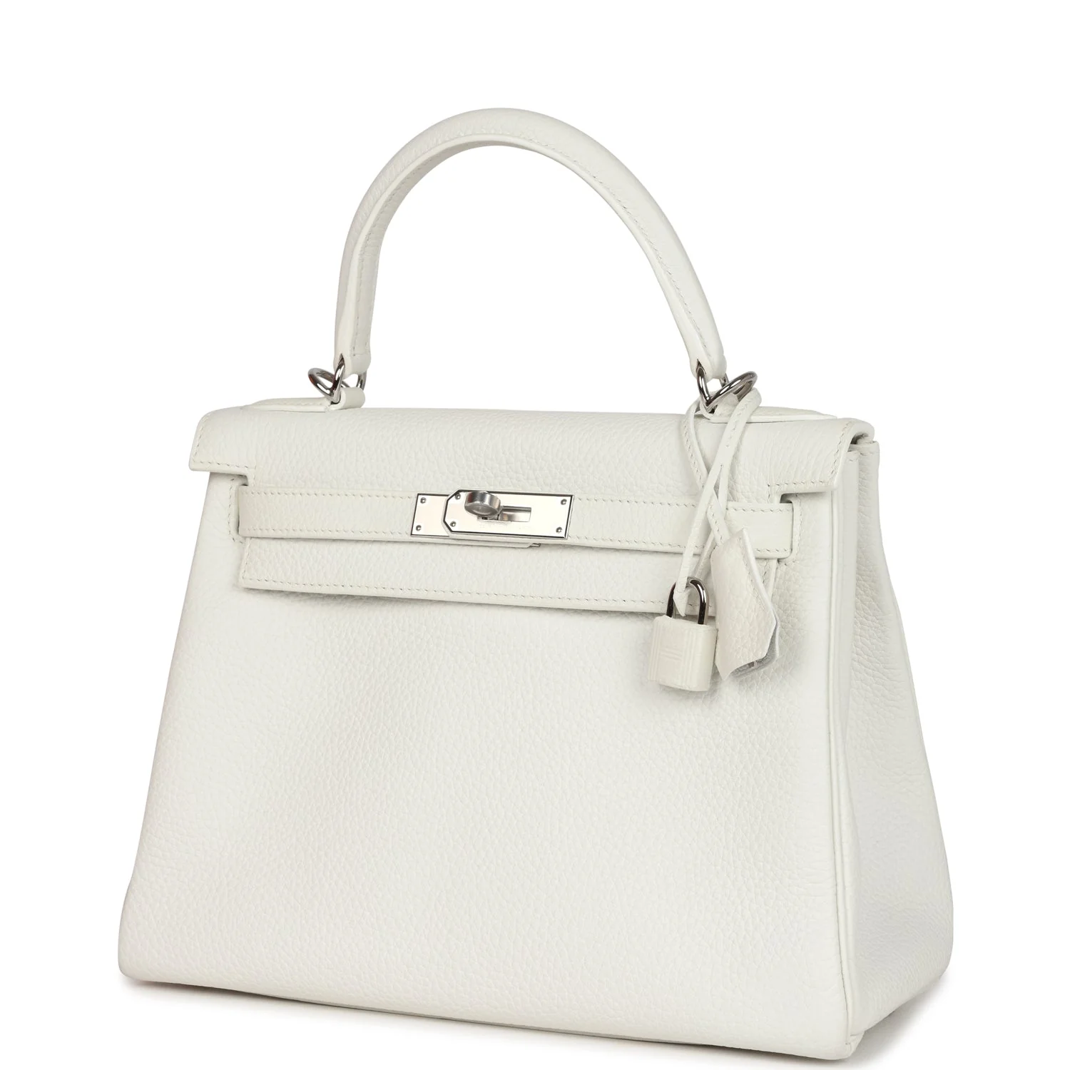 Replicate Hermes Kelly Retourne 28 White Clemence Palladium Hardware(1:1 replica)