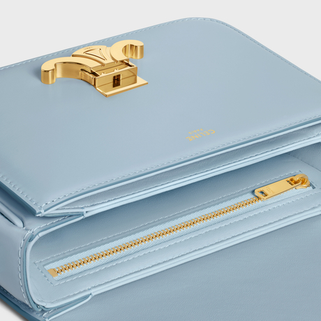 Replicate TEEN TRIOMPHE BAG IN SHINY CALFSKIN PALE BLUE(1:1 replica)