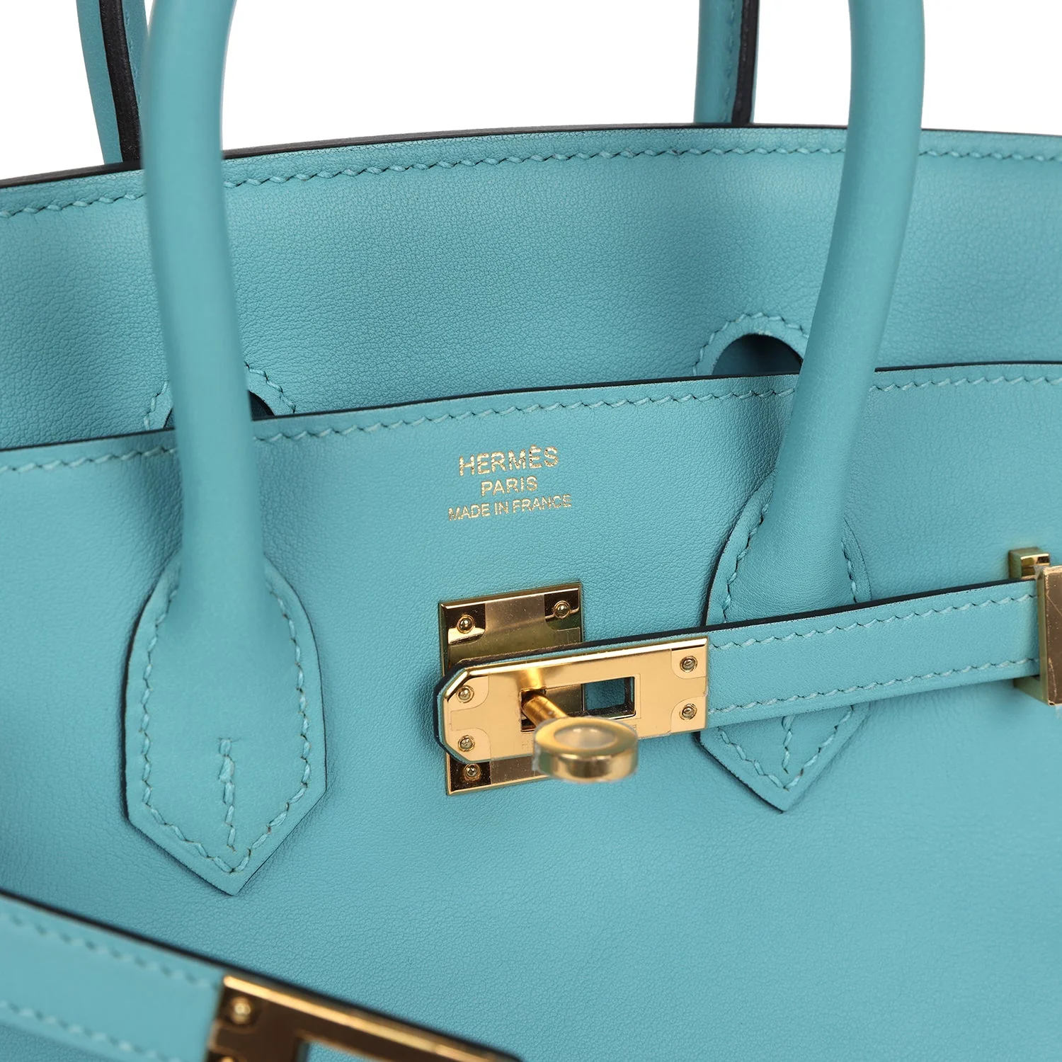 Replicate Hermes Birkin 25 Bleu Saint Cyr Swift Gold Hardware(1:1 replica)
