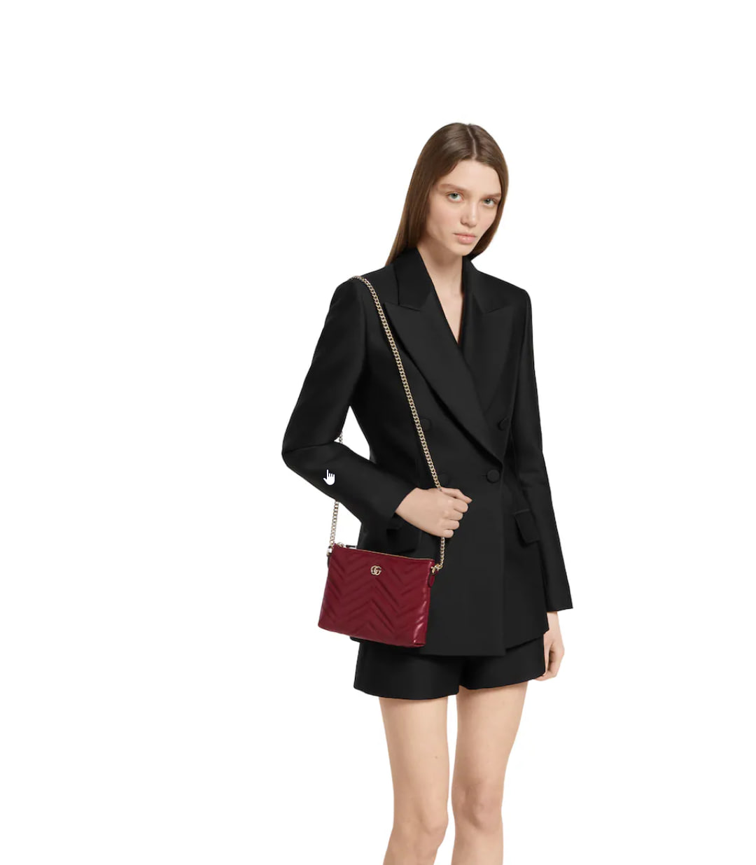 Replicate Gucci GG Marmont pochette with chain(1:1 replica)