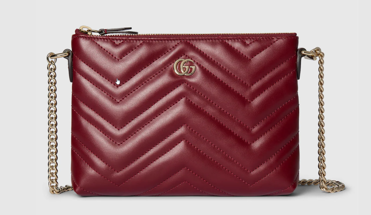 Replicate Gucci GG Marmont pochette with chain(1:1 replica)