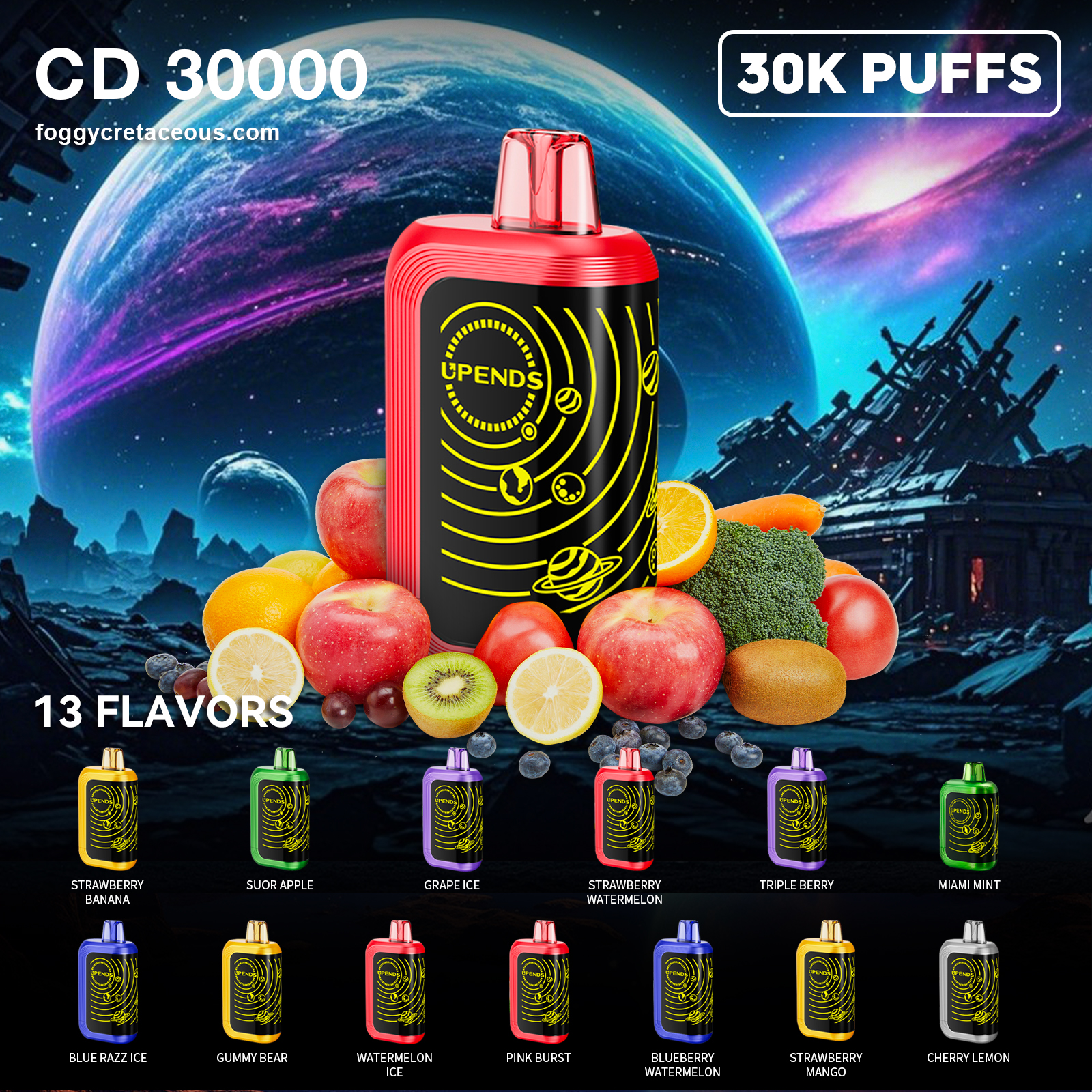UPENDS CD30000 – 30.000 Züge, 10 Geschmacksrichtungen