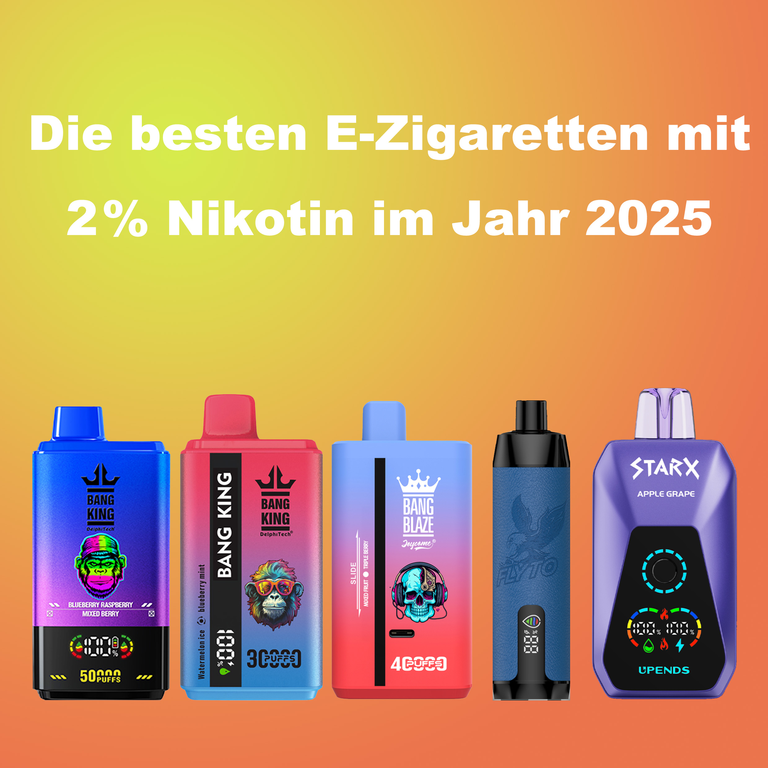 Die besten E-Zigaretten mit 2 % Nikotin im Jahr 2025