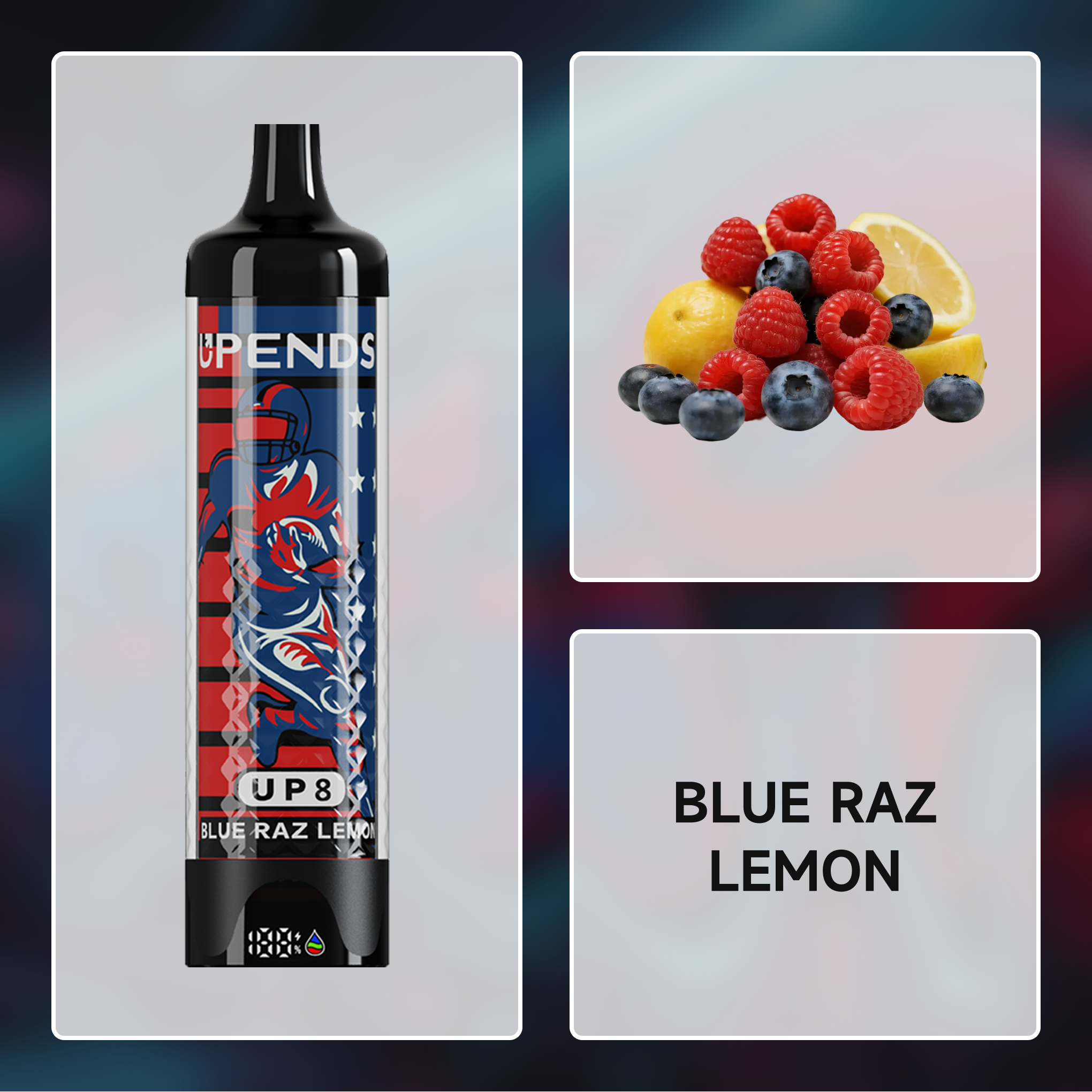 UPENDS 8-60000 PUFFS-Blue Raz Lemon