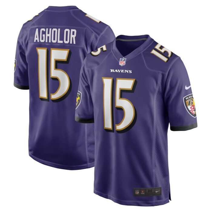 Men’s Baltimore Ravens Nelson Agholor Nike Purple Game Jersey