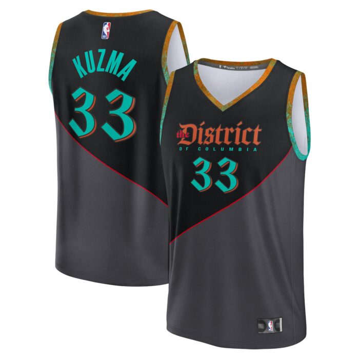 Men’s Washington Wizards Kyle Kuzma Fanatics Black Fast Break Jersey – City Edition