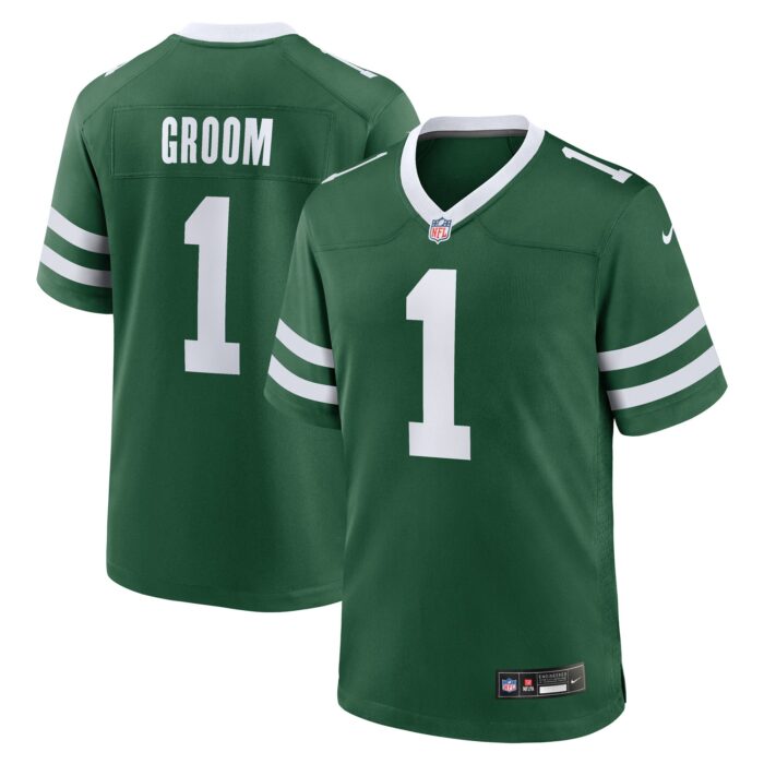 Men’s New York Jets Number 1 Groom Nike Legacy Green Game Jersey
