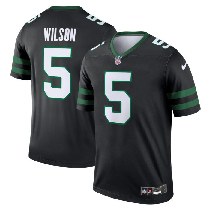 Men’s New York Jets Garrett Wilson Nike Legacy Black Alternate Legend Jersey