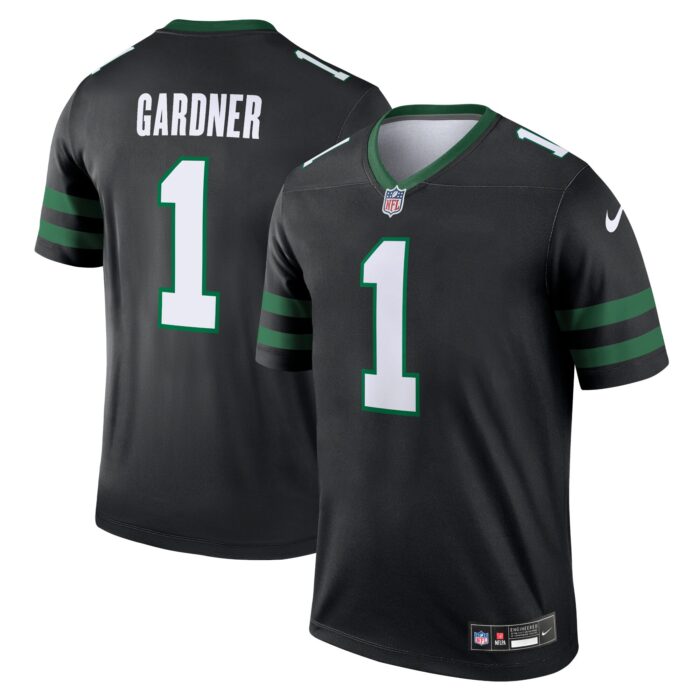 Men’s New York Jets Ahmad Sauce Gardner Nike Legacy Black Alternate Legend Jersey